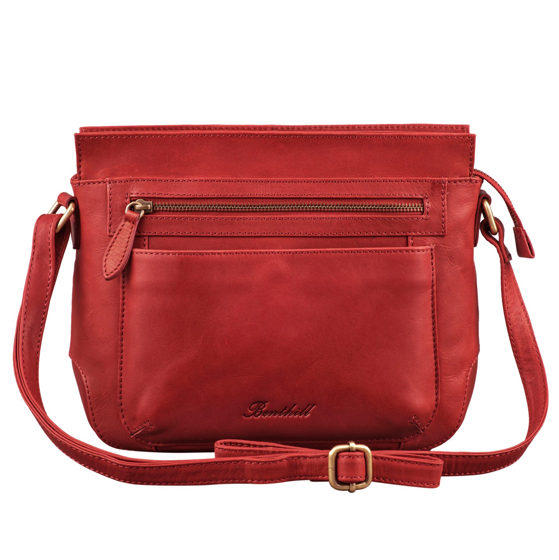 Benthill Umhängetasche Damen Echt Leder Handtasche Vintage Umhängetasche Bag Shopper Frauen, Schultergurt / Umhängegurt Reißverschlussfach