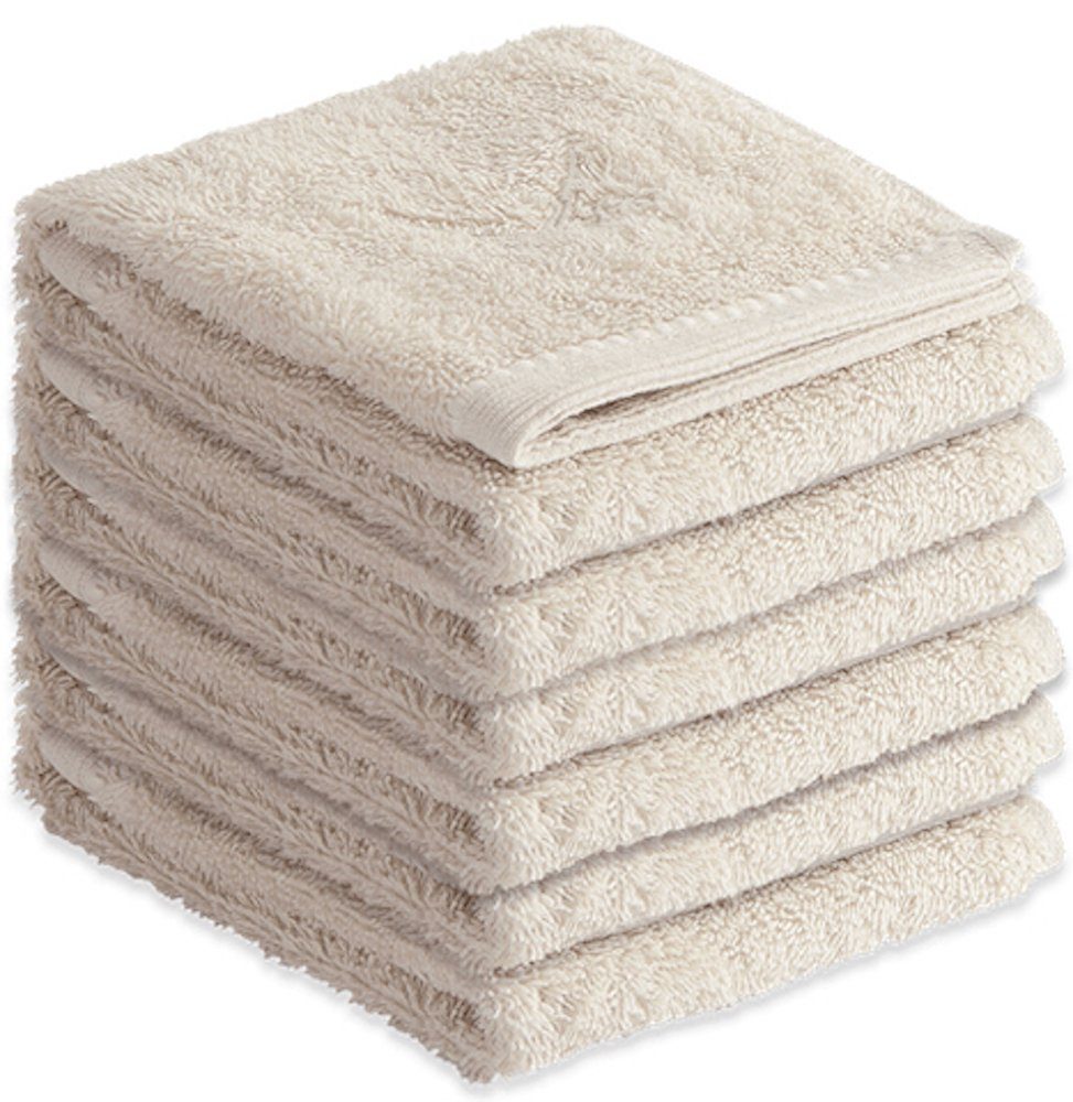 Sansibar Sylt Gästehandtücher Gästetücher 6er Set Frottier-Serie "Classic" (Set, 6-tlg), mit hochwertiger Sansibar Säbel-Stickerei, pflegeleicht