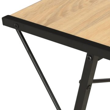 furnicato Schreibtisch mit Regal Schwarz und Eiche 116×50×93 cm