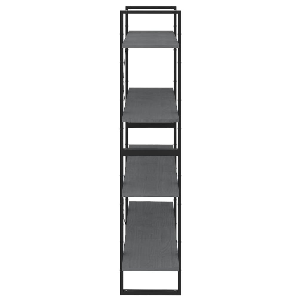 Fächer furnicato Massivholz Kiefer 4 cm Bücherregal Grau 100x30x140