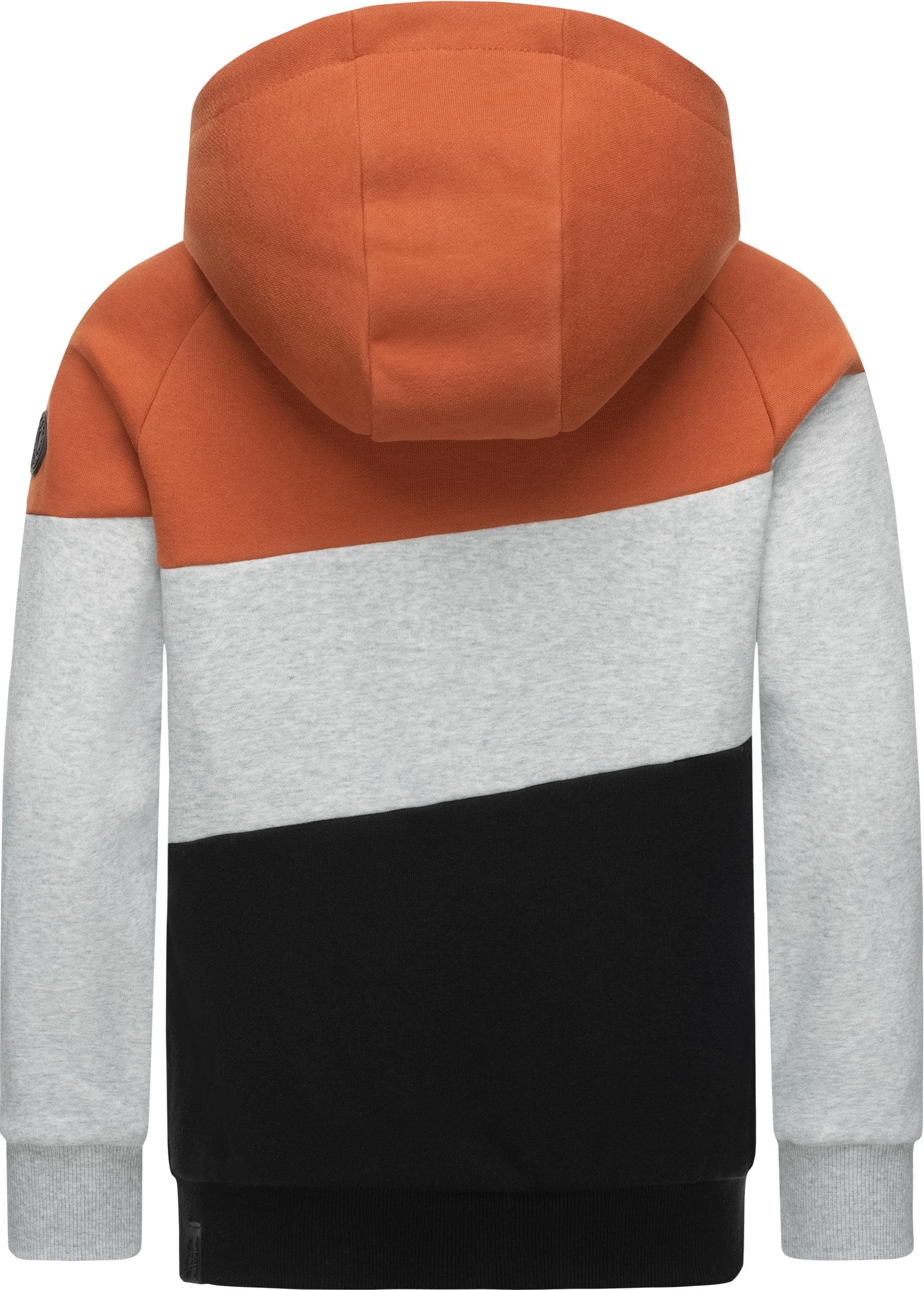 Ragwear Kapuzenpullover Vendio Kinder Jungen Kapuze Kapuzensweater orange mit großer