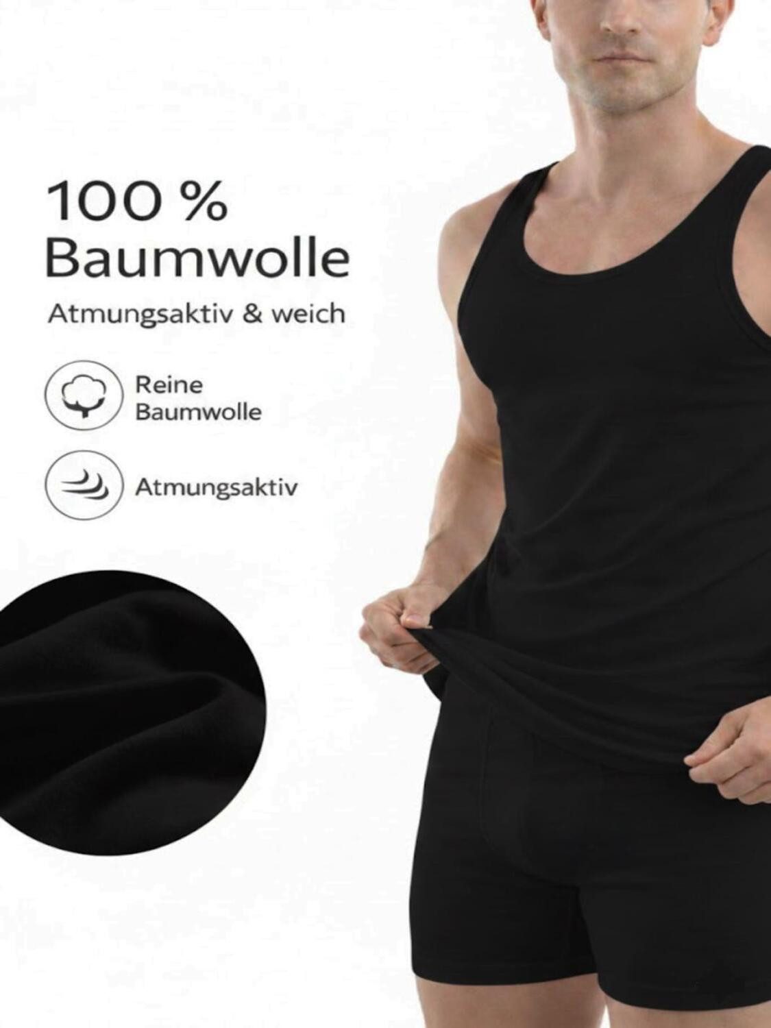 NERS Unterhemd (4er Pack) 100% Baumwolle für Herren Feinripp Tank Top, in Geschenkbox (4-St., 4er-Pack) Premium Qualität Unterhemden, atmungsaktiv & hautfreundlich