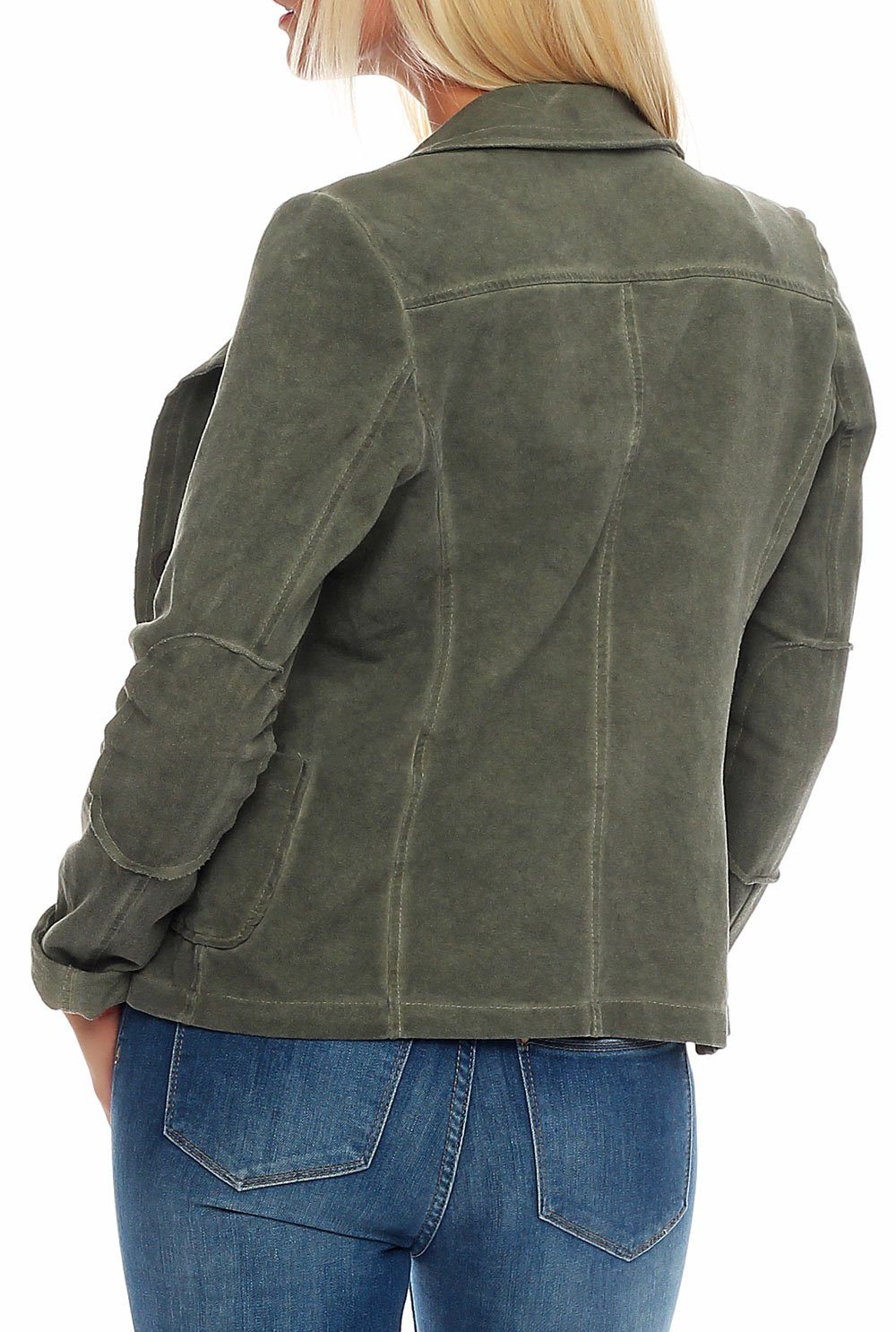 malito more than fashion Jackenblazer malito Damen Blazer im Washed Style, Sakko im Basic Look, Kurzjacke Blazer in Used-Look Optik