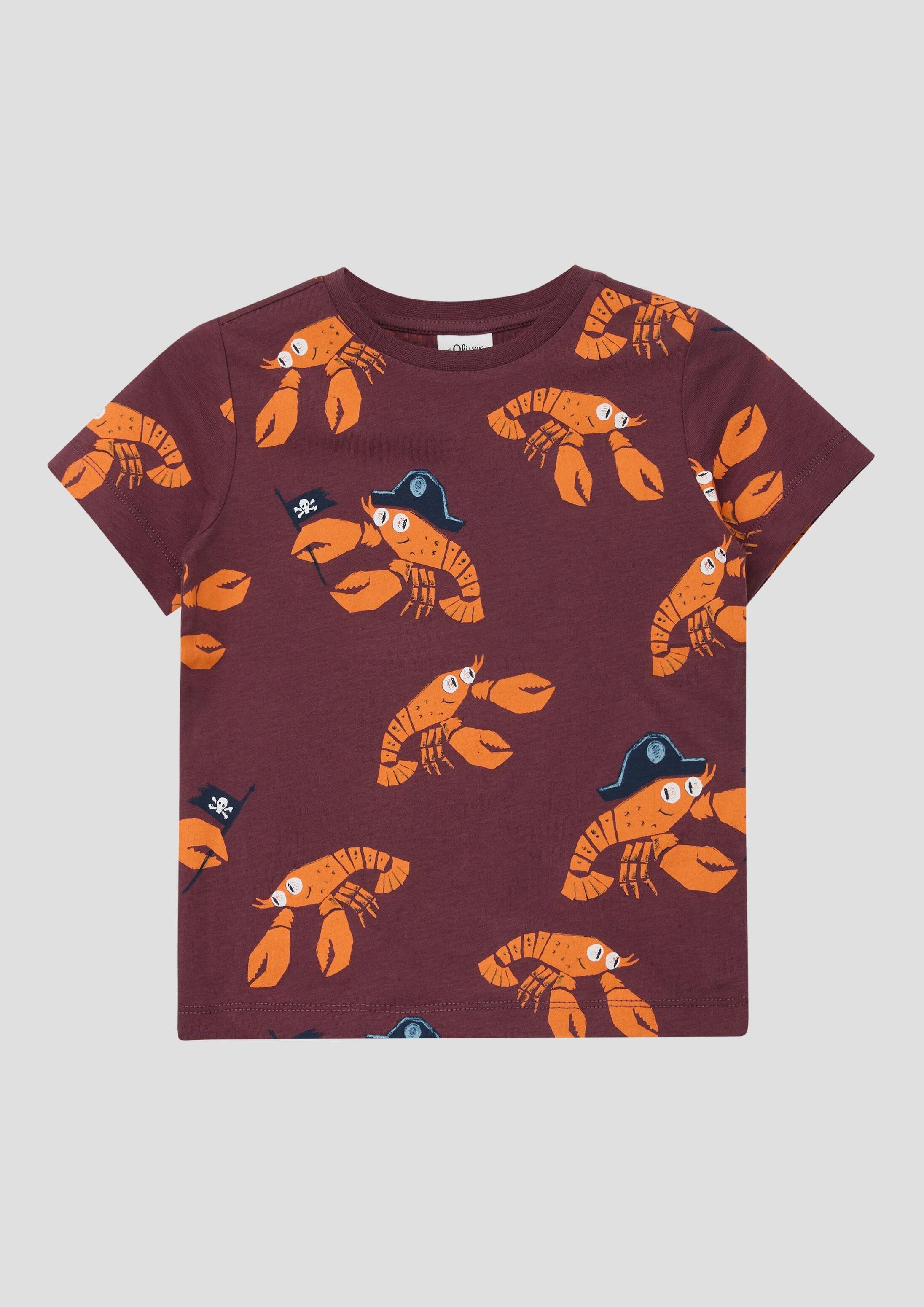 s.Oliver Kurzarmshirt T-Shirt T-Shirt mit All-over-Print