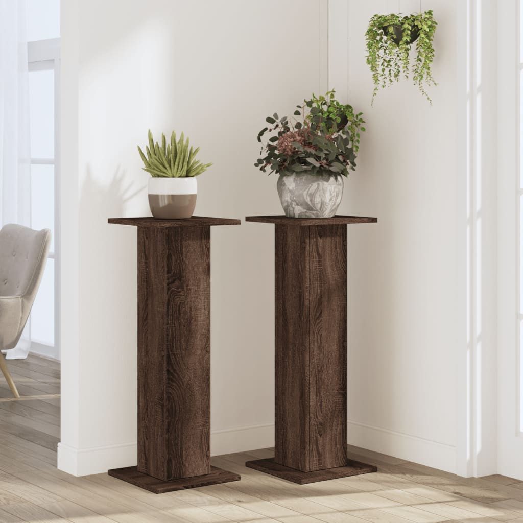 vidaXL Blumenständer Pflanzenständer 2 Stk. Eichen-Optik günstig online kaufen