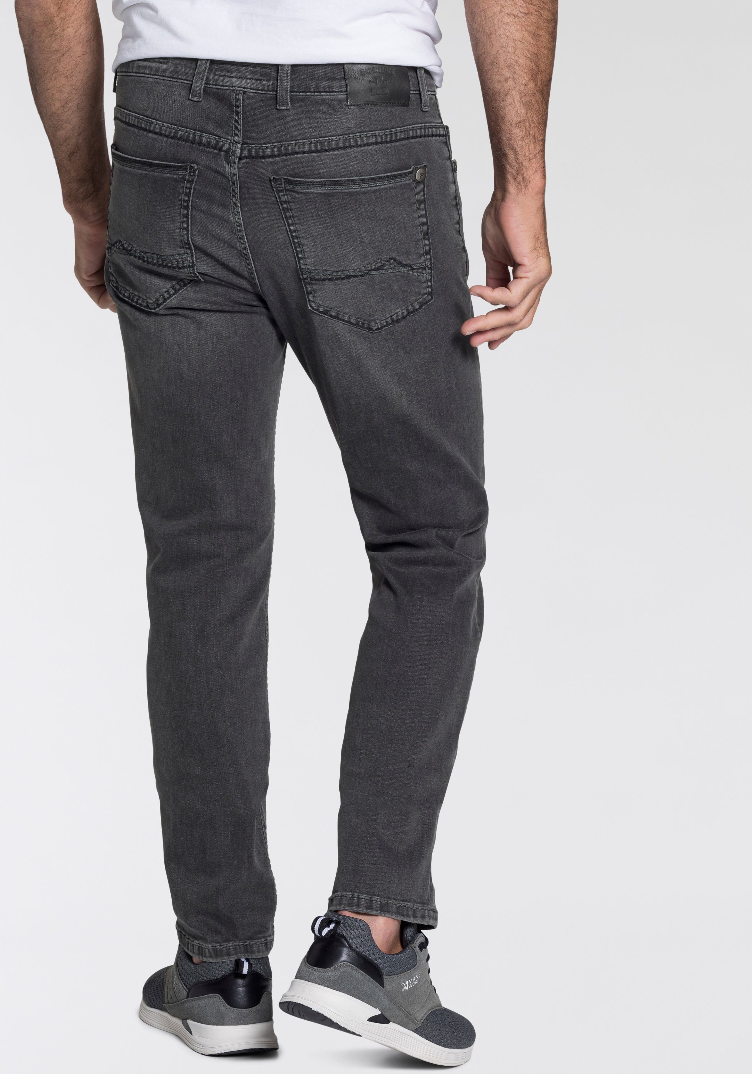 Straight-Jeans used Rando buffies Nähte Authentic Dicke grey Jeans Pioneer