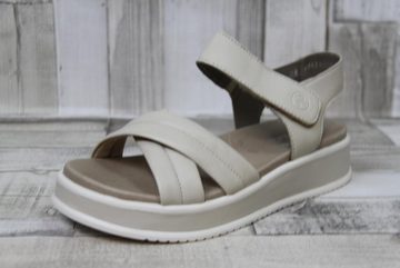 Rieker Rieker Damen Kreuzband-Sandale beige mit Klettverschluss Sandalette