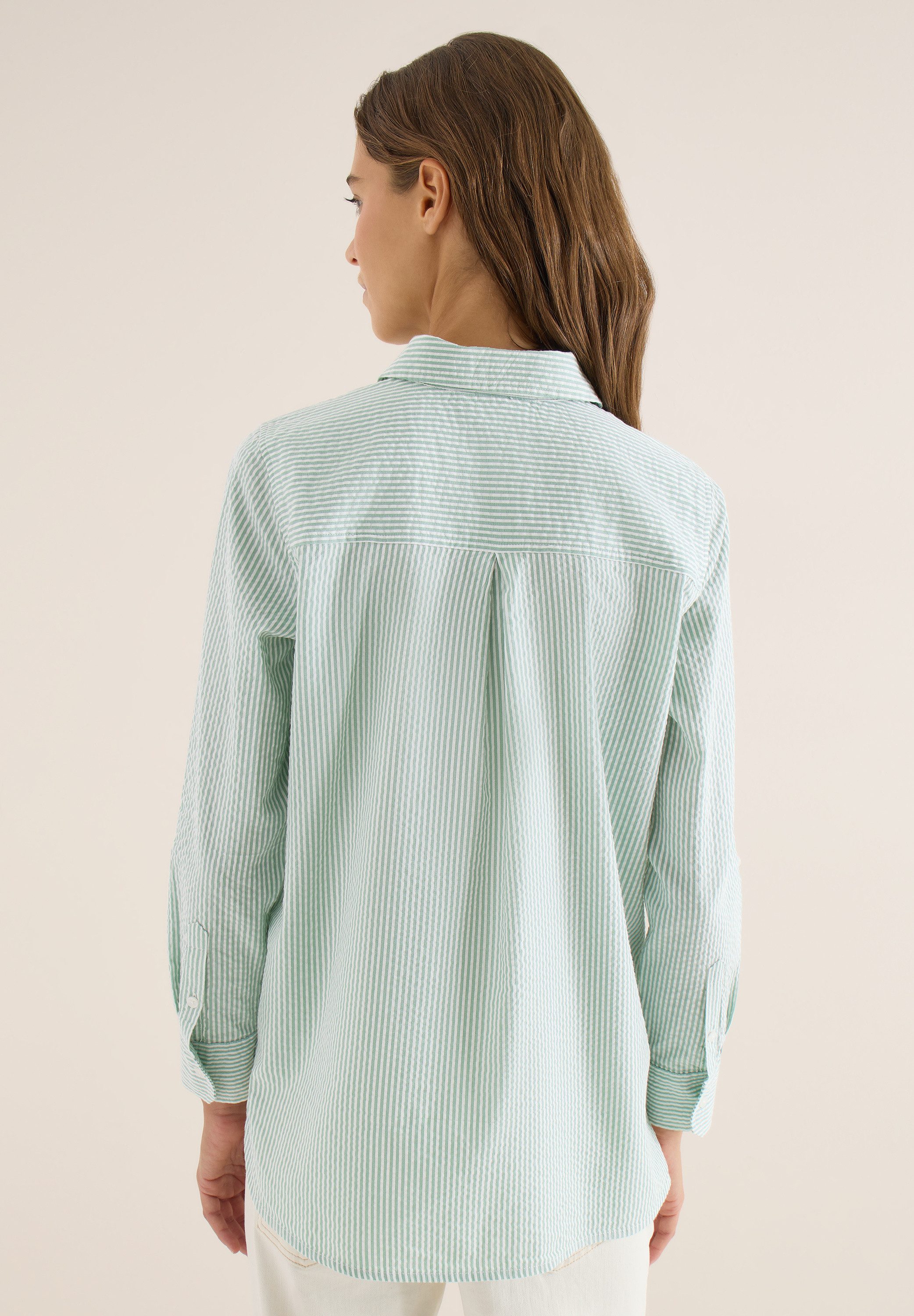 CECIL Langarmbluse mit gestreiftem Seersucker-Look günstig online kaufen