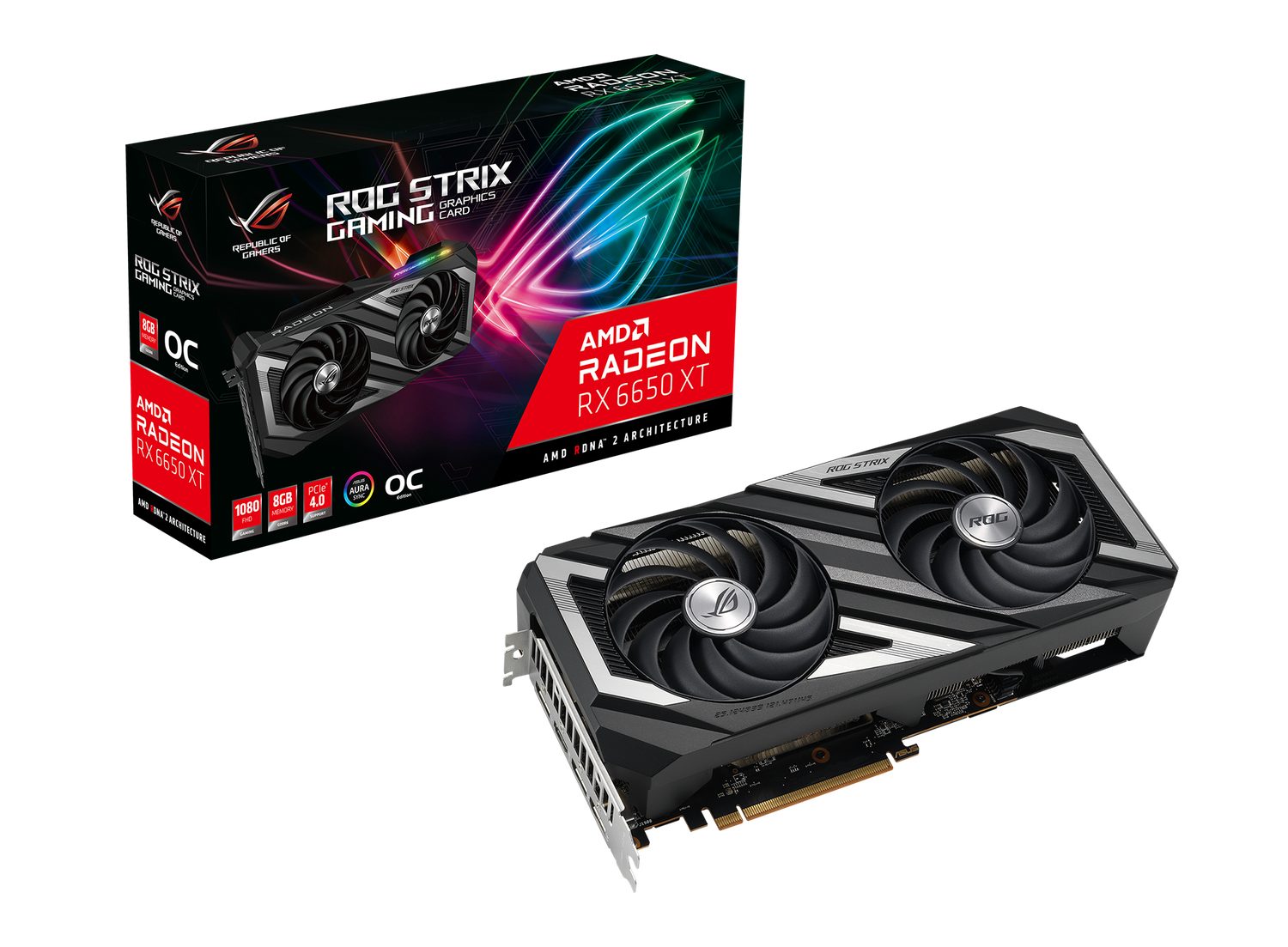 Asus ROG Strix AMD Radeon RX 6650XT 8GB OC Edition Grafikkarte (8GB ...