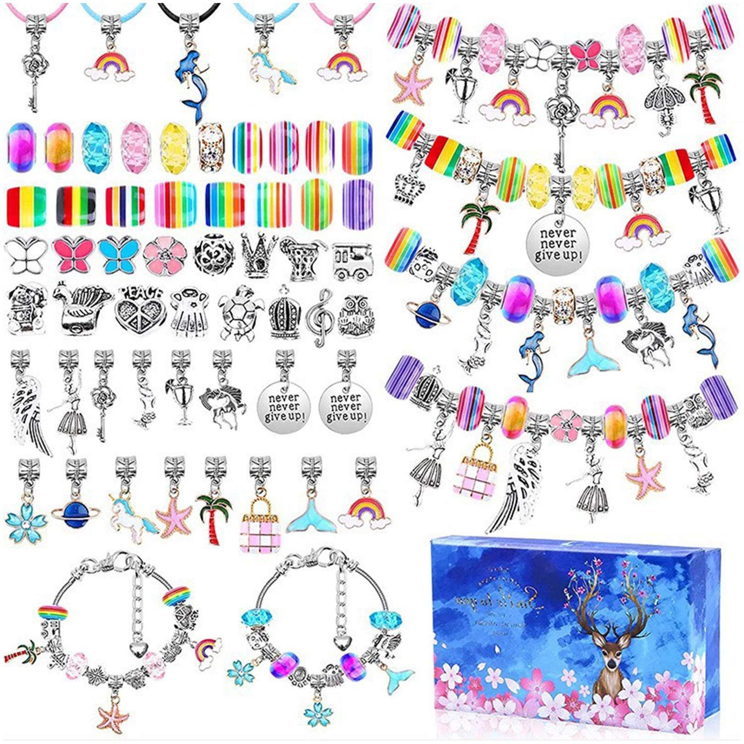 MAGICSHE Armketten Set 112pcs Schmuck Handwerk Set Mädchen Geschenk (1-tlg), DIY Schmuck machen Armbänder für Kinderspielzeug