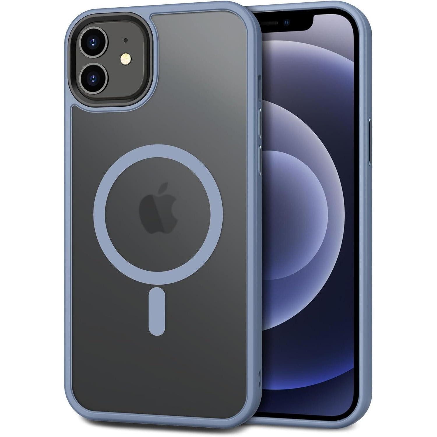 LuxusKollektion Smartphone-Hülle Handyhülle Kameraschutz MagSafe Stoßfest iPhone 12 12 Pro Hell Blau
