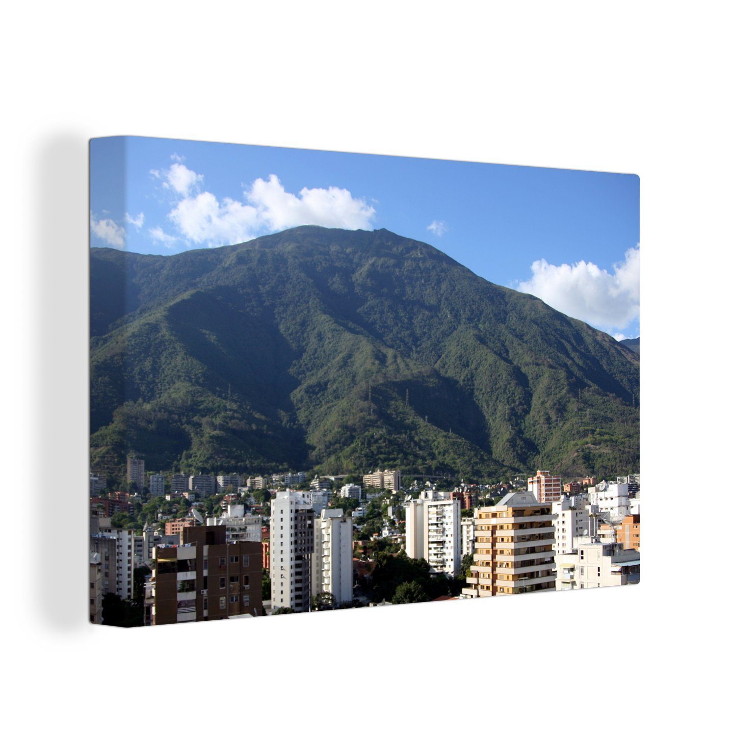 OneMillionCanvasses® Leinwandbild Gebäude der Skyline von Caracas und Ávila in Venezuela, (1 St), Wandbild Leinwandbilder, Aufhängefertig, Wanddeko, 30x20 cm