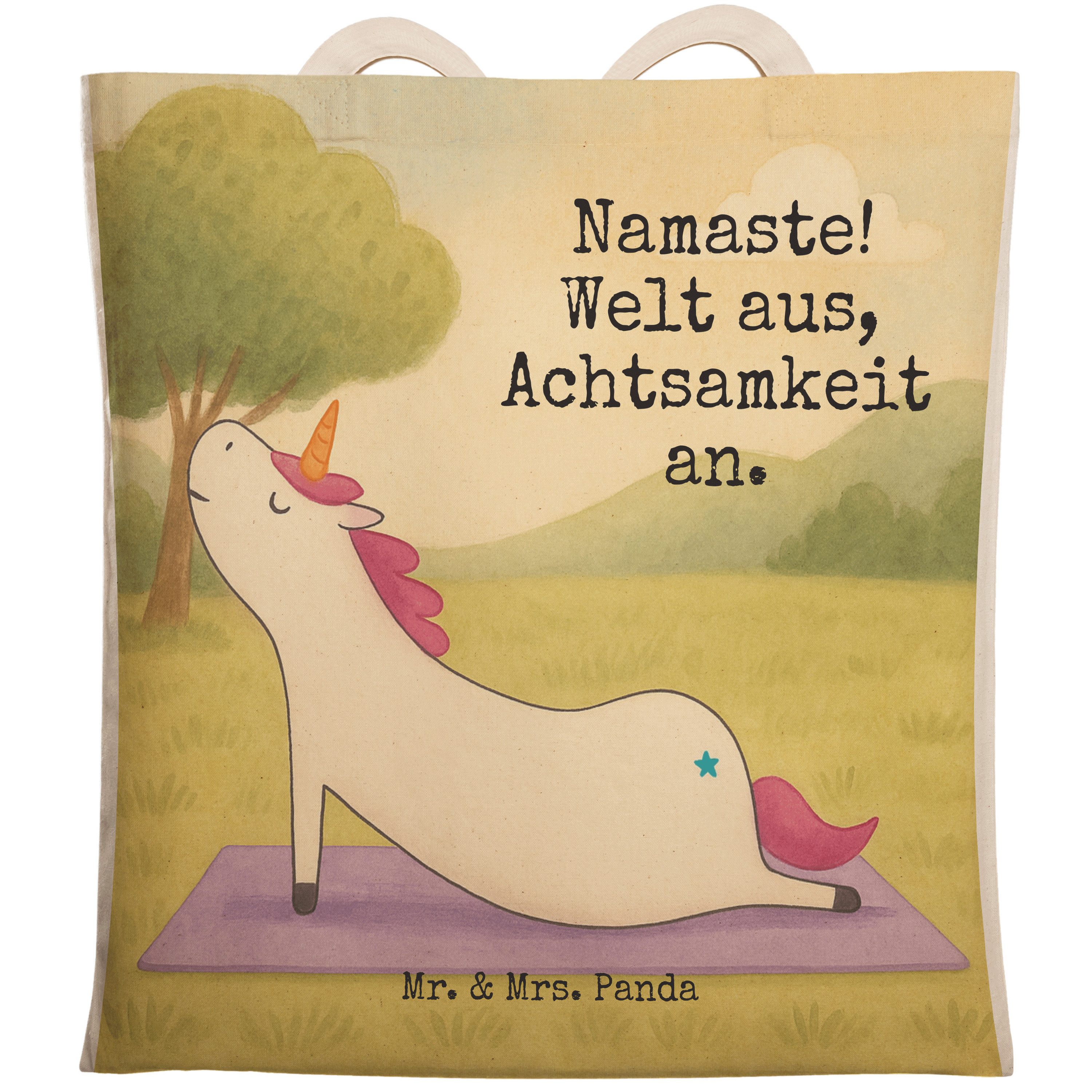 Tragetasche Einhorn Yoga Design, Tote Bag, Weiß, Sport, Bag, Tragetasche, Unicorn