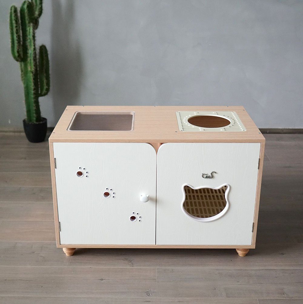 CatS Design Katzentoilette CatS Design Katzenklo hochwertig Holz Katzentoilet, 90,4 x 48,6 x 59,6 cm-Katzentoilettenschrank -versteckt katzenklo hochwertig holz