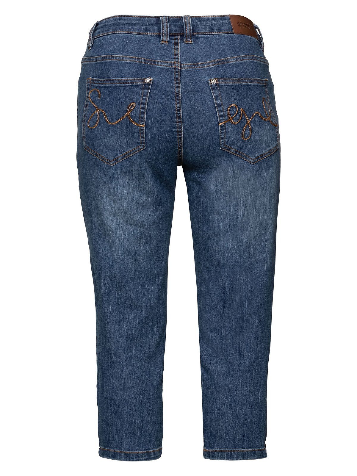 Sheego Caprijeans Große Größen mit Used-Effekten