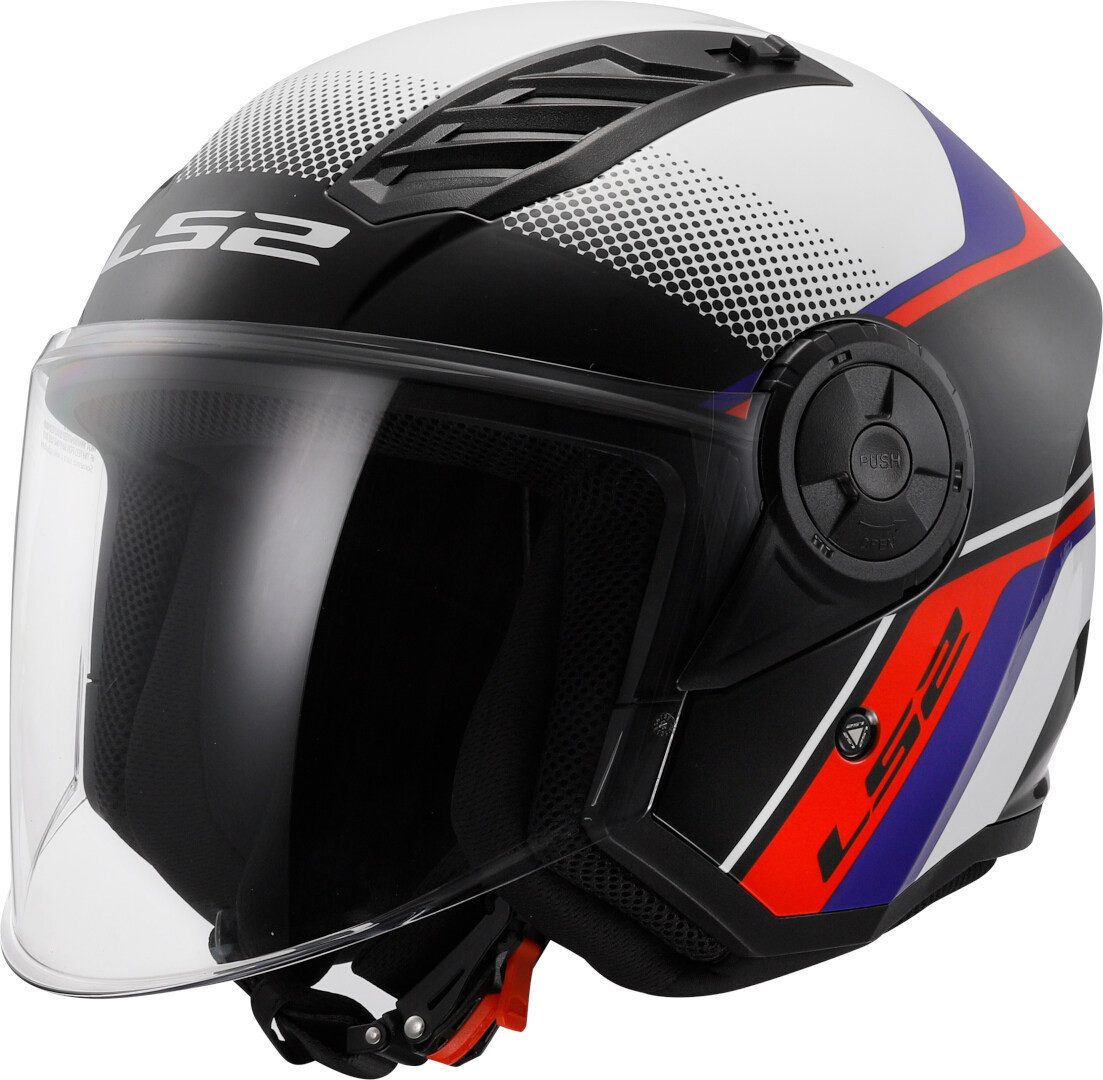LS2 Motorradhelm OF616 Airflow II Rush Jethelm, vorbereitet für Kommunikationssystem