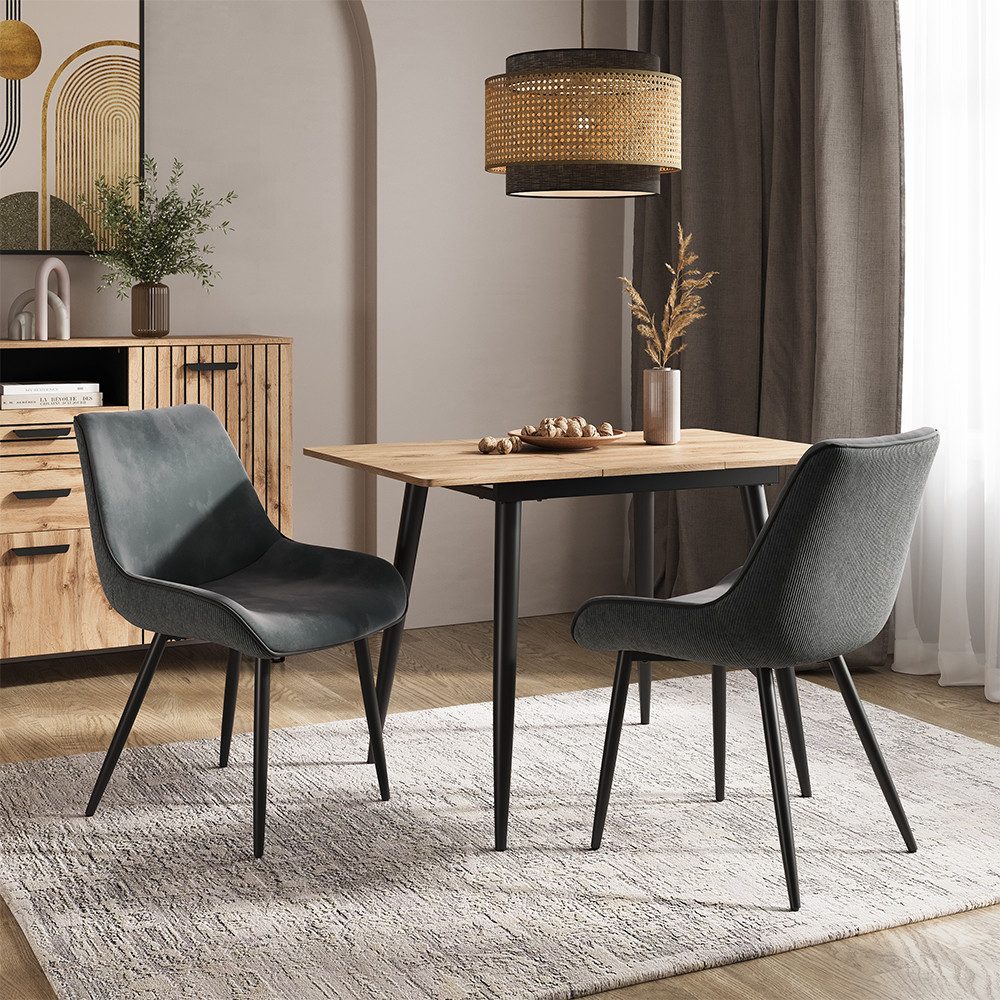 Vicco Esszimmerstuhl Eleganza, Anthrazit, 2er Set günstig online kaufen