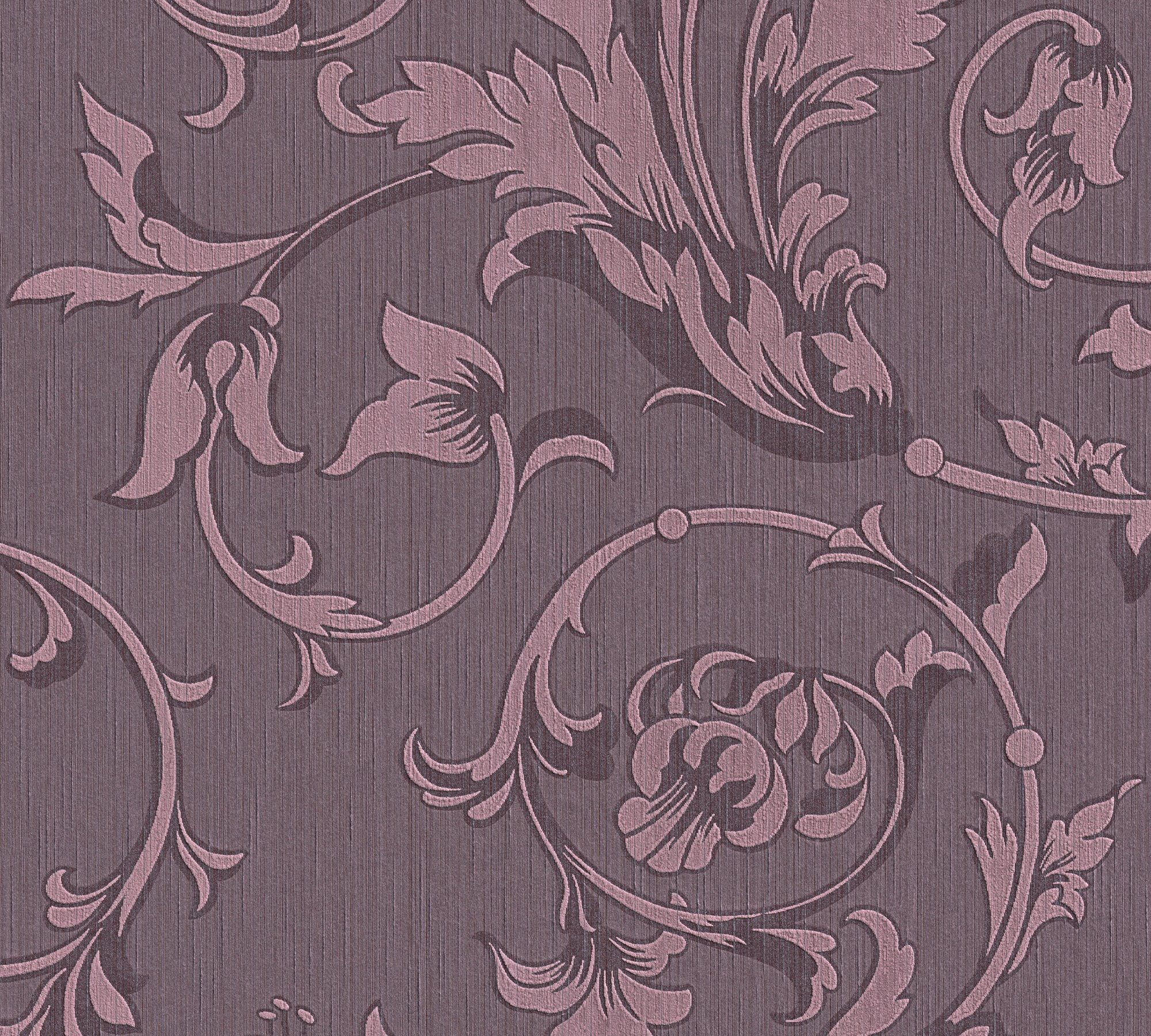 Architects Paper Textiltapete Tessuto, samtig, Barock, floral, Blumen Tapete Floral violett