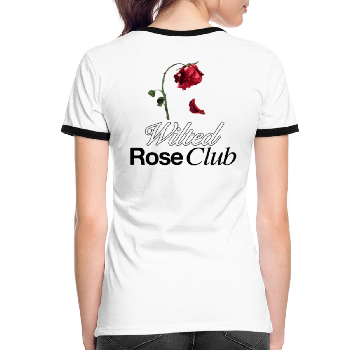 Spreadshirt T-Shirt Vintage Love Streetwear Rose Design Frauen Kontrast T-Shirt (1-tlg)