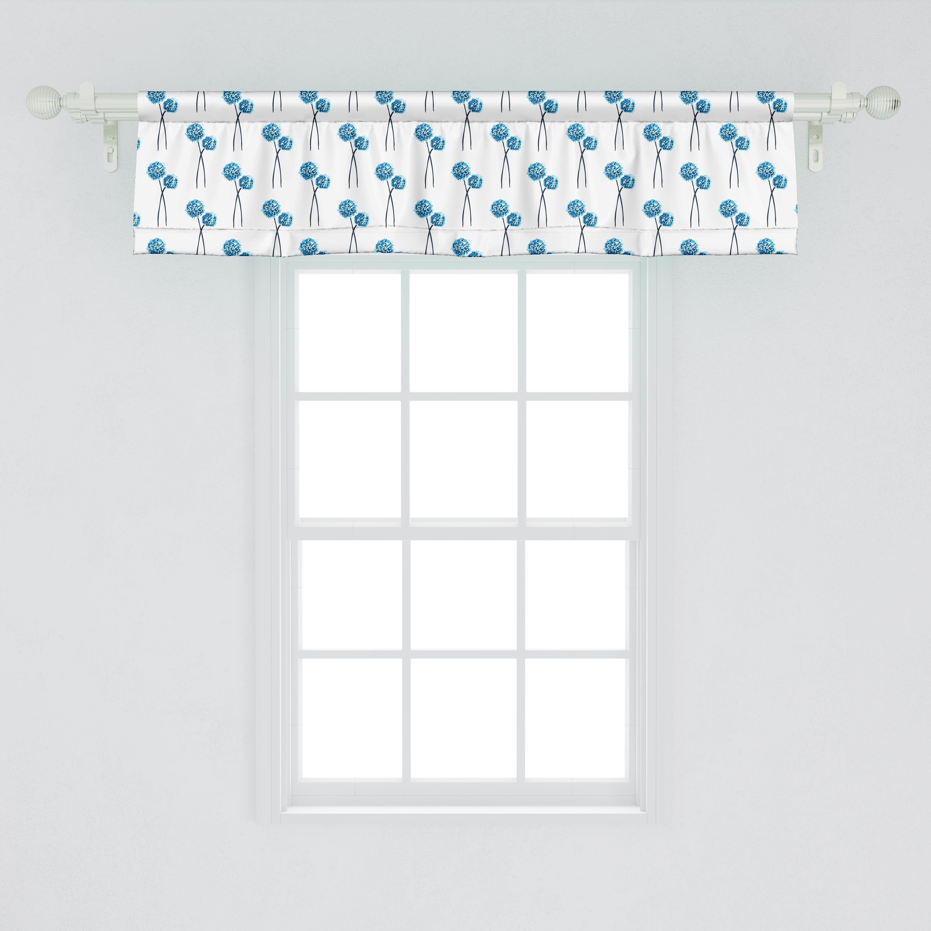 Scheibengardine Vorhang Volant für Aquarell Schlafzimmer mit Küche Blumenkunst Abakuhaus, in Stangentasche, Löwenzahn Microfaser, Dekor