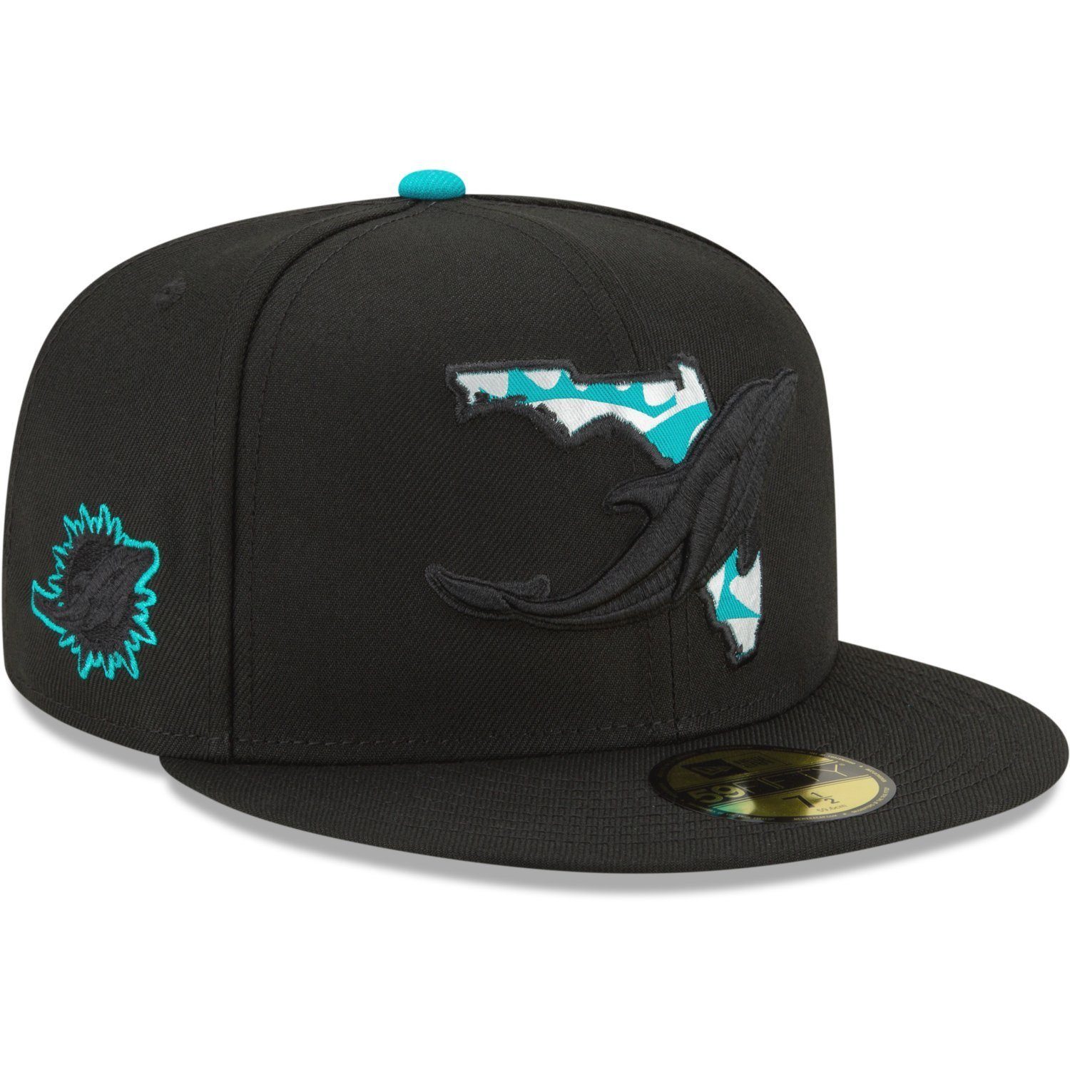 New Era Fitted Cap 59Fifty Miami Dolphins LOGO STATE NFL Teams