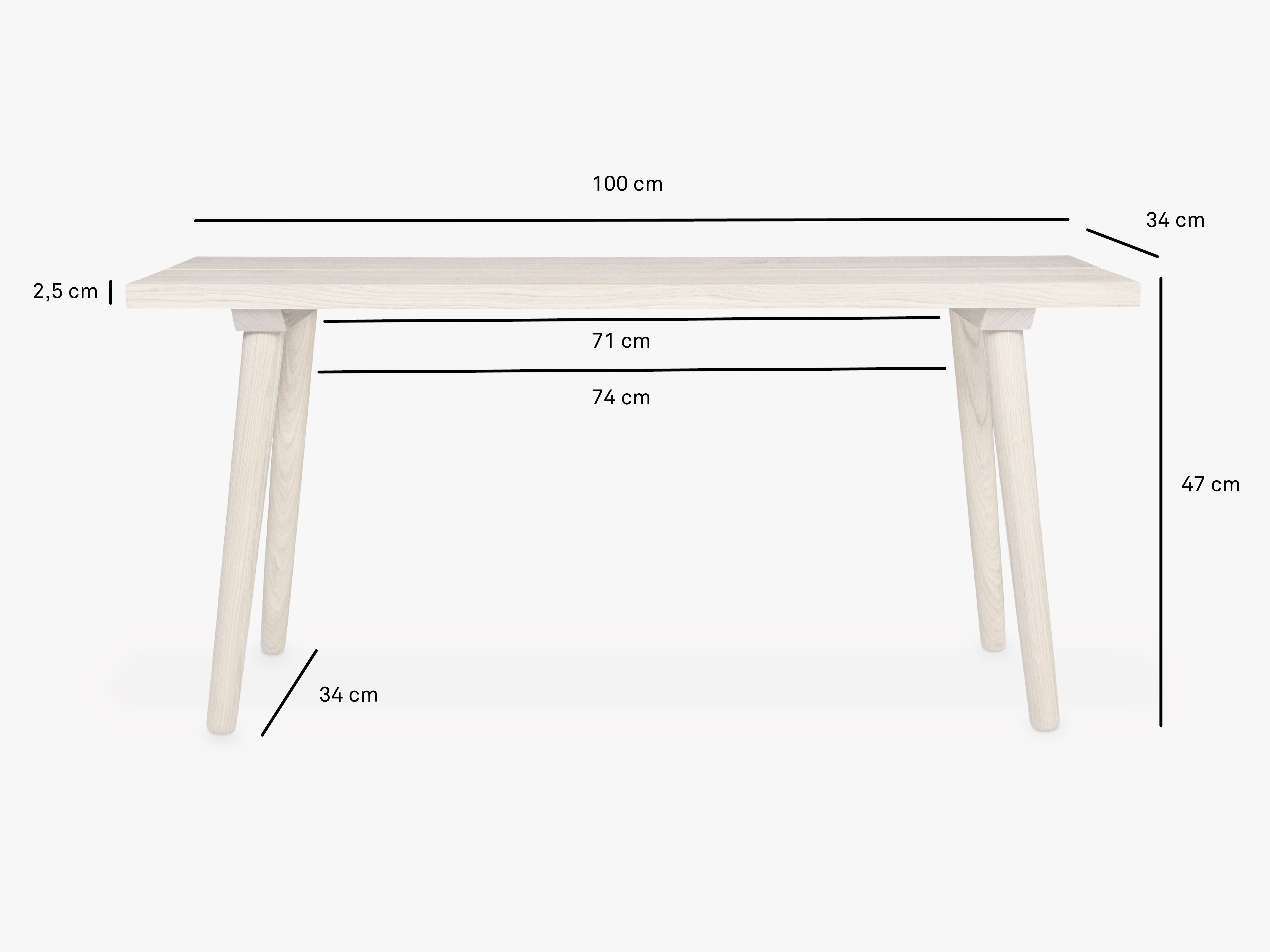 massiv natur x kommod 100 47 Garderobenbank, x Eiche – 34 XARE, cm – Sitzbank Blumenbank