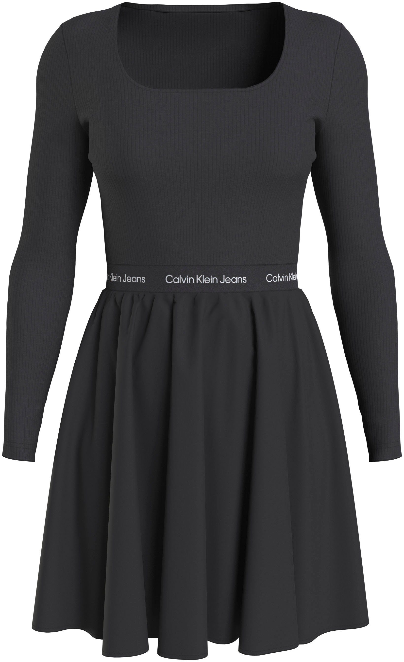 Calvin Klein Jeans Skaterkleid LOGO ELASTIC LONG SLEEVE DRESS