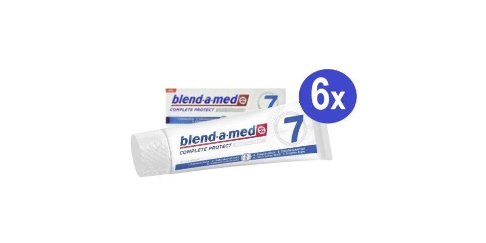 Sibastore Zahnpasta Blend-a-Med Complete Protect Zahnpasta Creme Zahnpflege Zahncreme 75ml, (7 Fache Wirkung, Karriesschutz, Zahnsteinschutz, 6-St) Für empfindliches Zahnfleisch, Zahnaufhellung