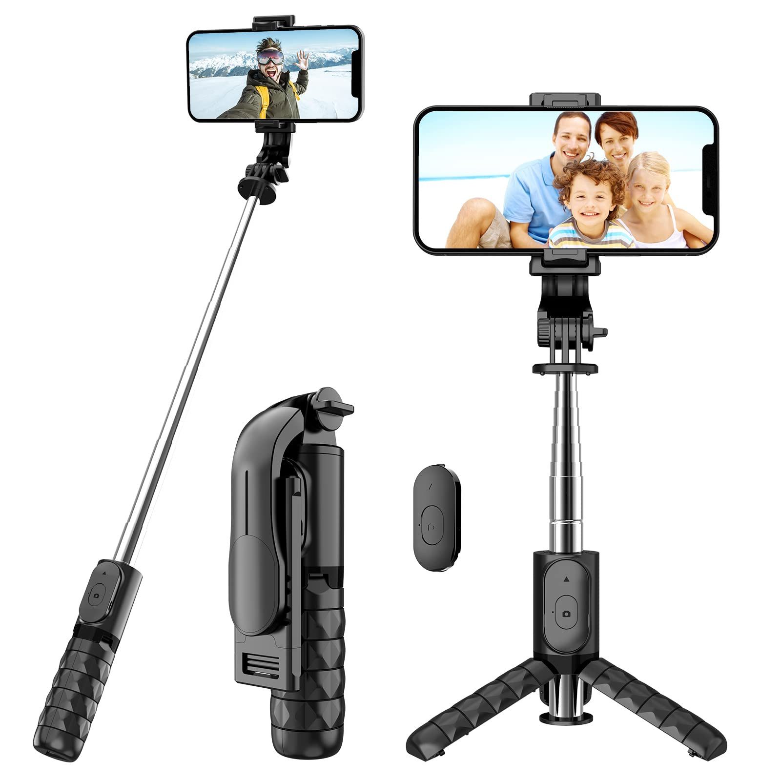 HYTIREBY Selfie Stick Stativ, Mini Erweiterbares Tragbares Selfie-Stange Selfiestick (Handy Stativ für iPhone, Samsung, Huawei und Andere Smartphones)