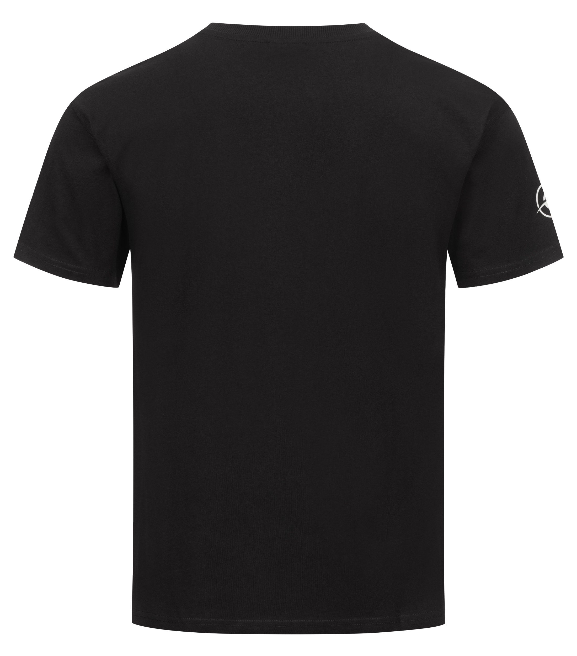 Chilled Mercury Rundhals Baumwolle Shirt/ T-Shirt Freizeit Brusttasche mit Schwarz