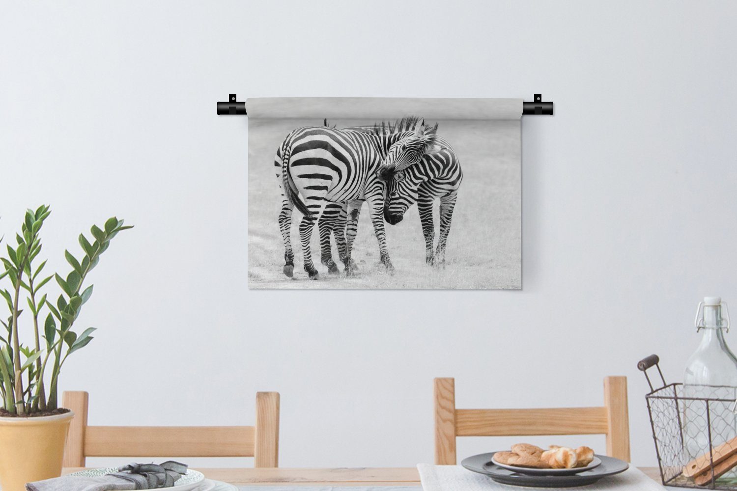 Safari, Wohnzimmer, Zebra Wanddekoobjekt Natur Tiere Kleid, Kinderzimmer Schlafzimmer, - - Wandbehang, Wanddeko für - MuchoWow