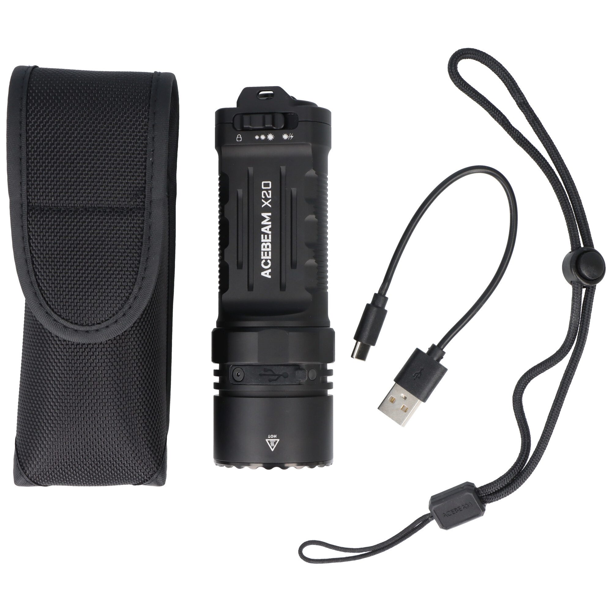 Acebeam LED Taschenlampe AceBeam X20 LED-Taschenlampe, taktischer Suchscheinwerfer, bis zu 10.
