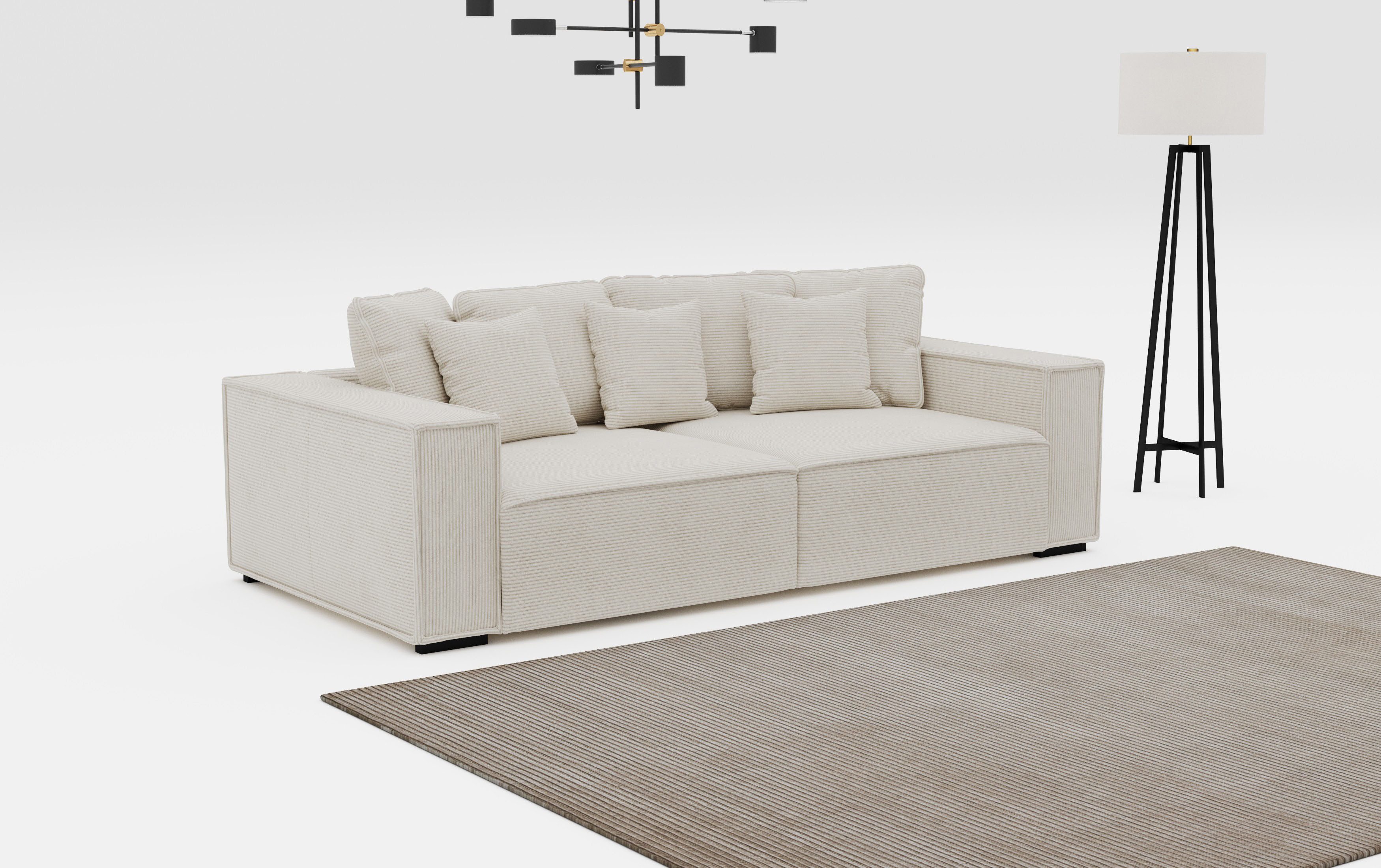 Home affaire Big-Sofa "Surf" mit 7 Kissen, gemütlicher Sitzkomfort günstig online kaufen