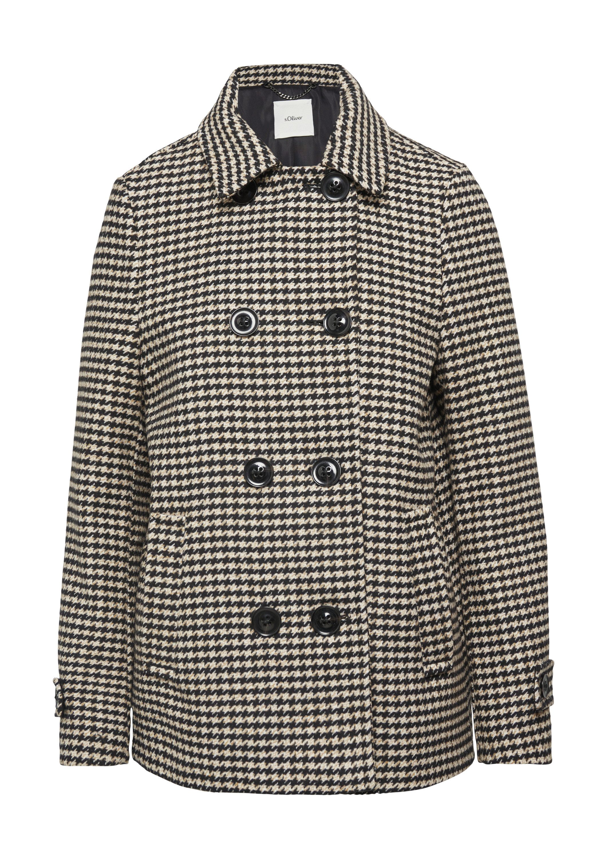 s.Oliver Funktionsjacke Outdoor-Jacke Cabanjacke mit Hahnentrittmuster günstig online kaufen