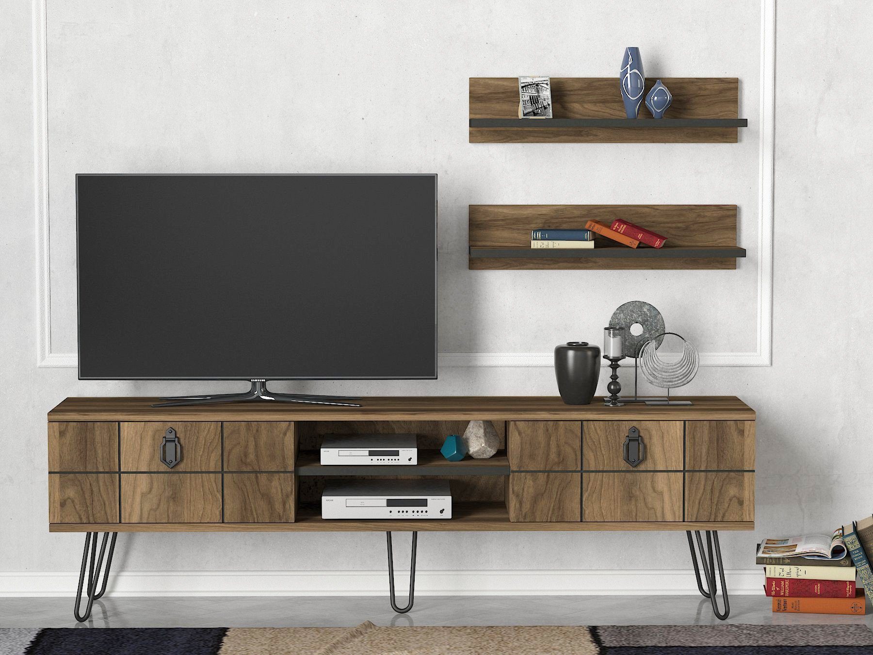 Skye Decor TV-Schrank Schränke, 45,5x150x29,5 cm, 100% Melaminbeschichtete Partikelplatte