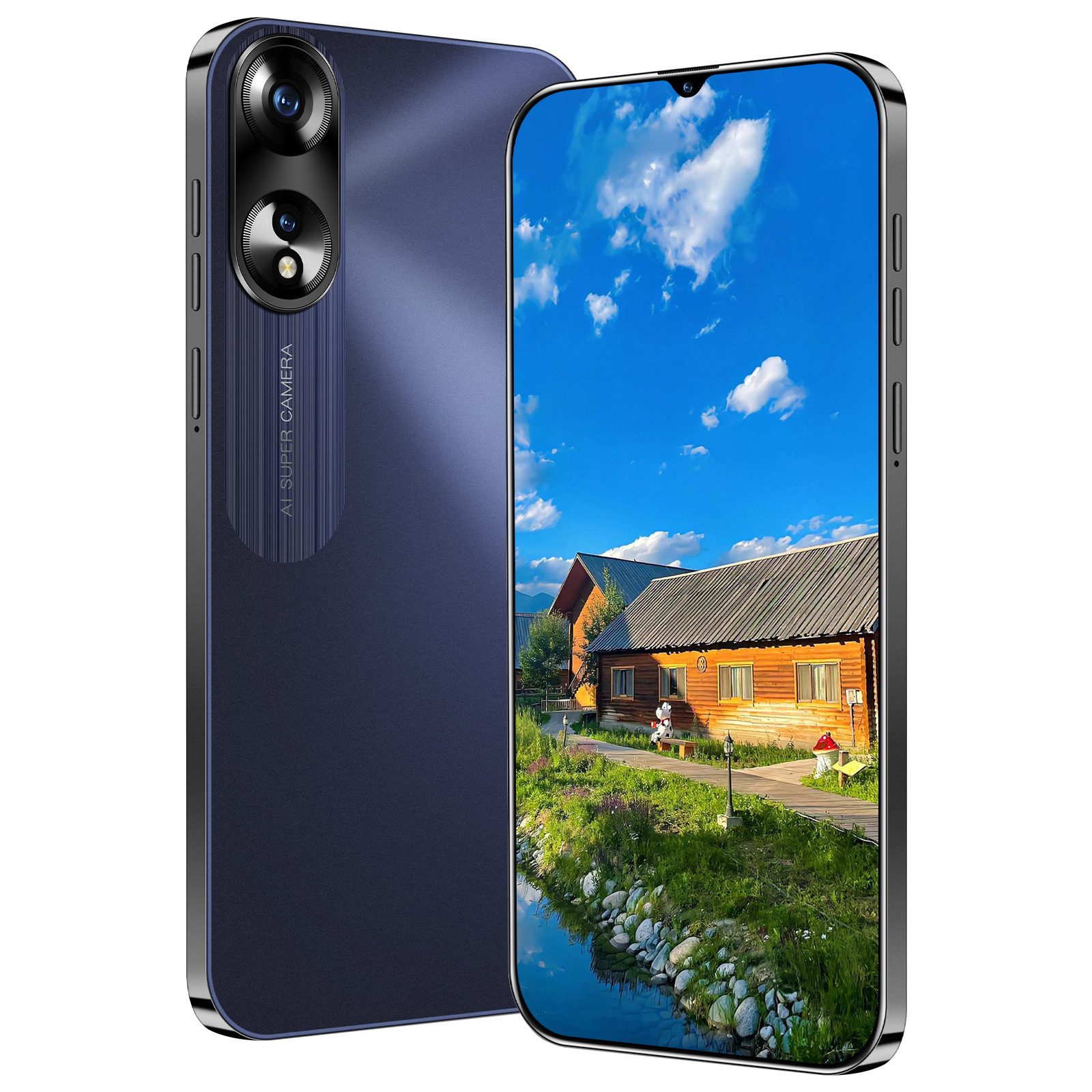 HT 6,3-Zoll-Bildschirm, Dual-Kameras, Dual-SIM-Karten Smartphone (8 MP Kamera, 2GRAM+16GROM, unterstützt 4G FDD-LTE: B1/3/7/20, geeignet für Anfänger)