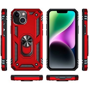 CoolGadget Handyhülle Armor Shield Case für Apple iPhone 15 Plus 6,7 Zoll, Outdoor Cover mit Magnet Ringhalterung Handy Hülle für iPhone 15 Plus