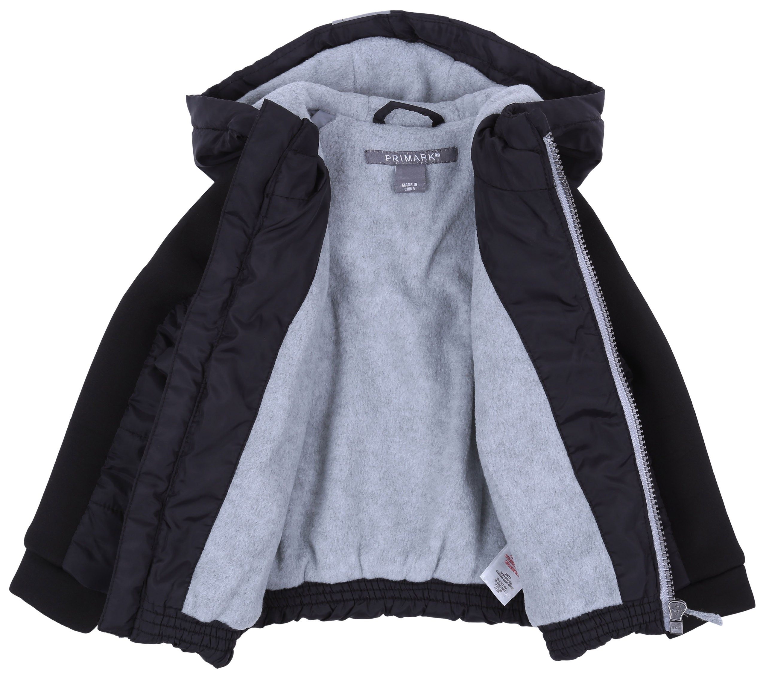 Sarcia.eu Sakko mit Kapuze Schwarze Jacke mit Schaumstoff Ärmeln 3-6 Monate