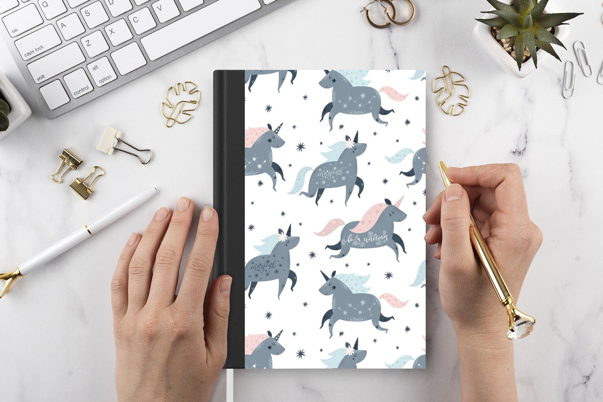 MuchoWow Notizbuch Design - Einhorn - Zitate, Notebook, Notizblock a5, Tagebuch, Journal Liniert