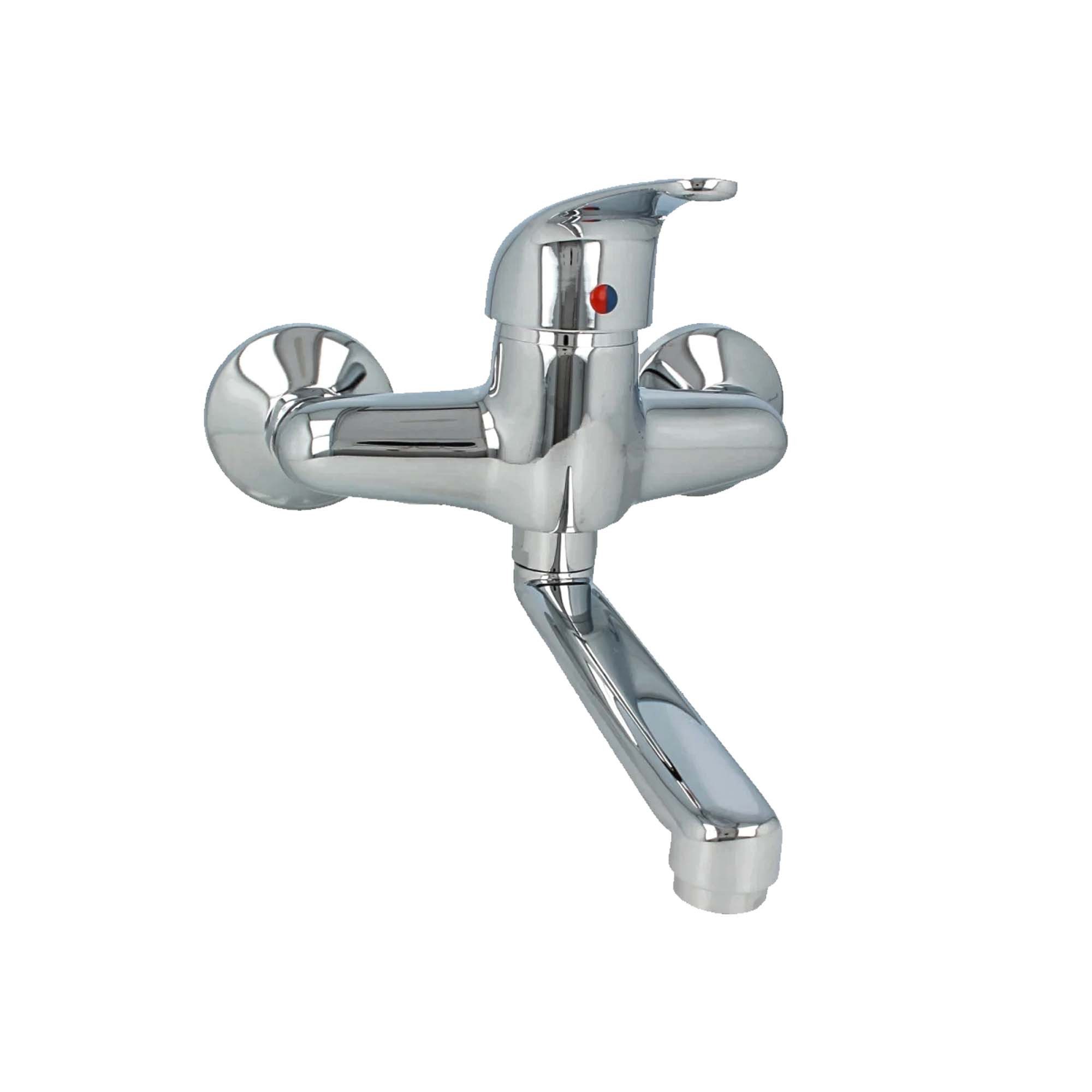 tecuro Küchenarmatur Einhebel Spültischarmatur Wandarmatur mit Auslauf 200 mm Küche/Keller