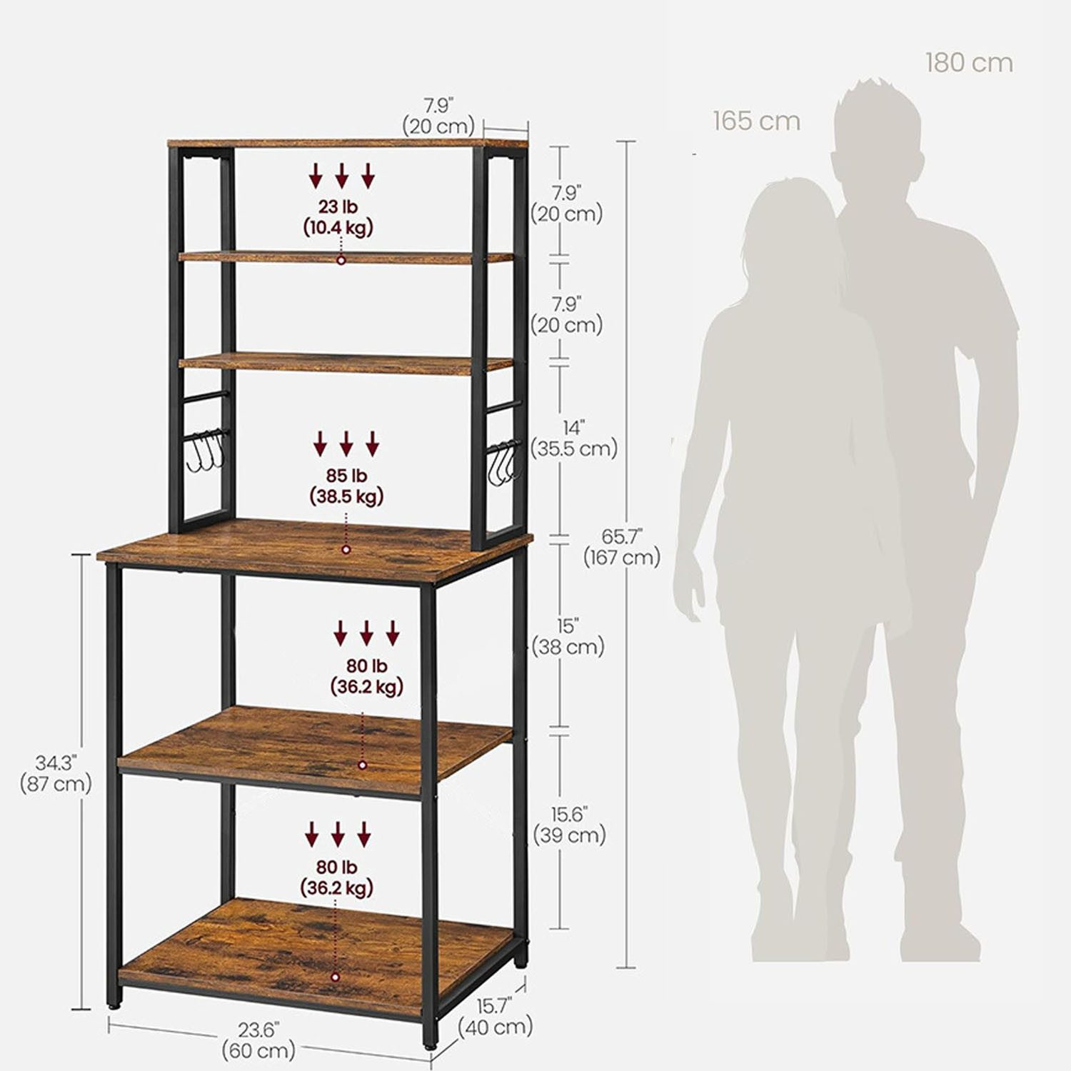 SURFOU Küchenregal Standregal Mikrowellen-Regal 6 Ablagen günstig online kaufen