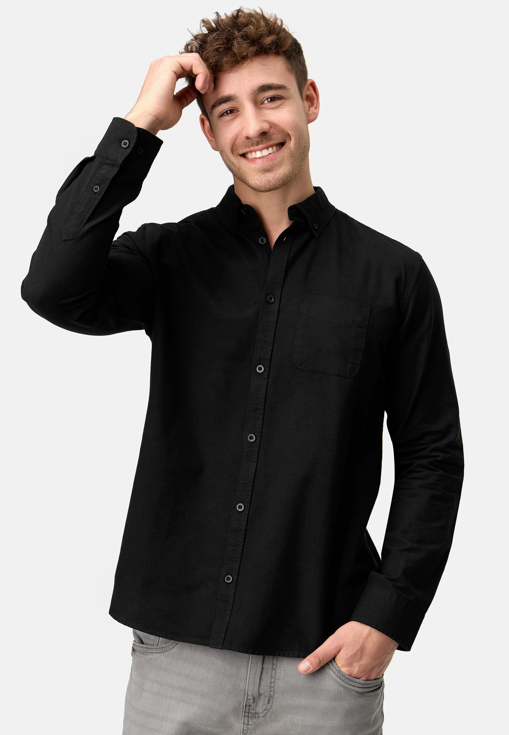 Indicode Langarmhemd Kepner mit Button-Down-Kragen und günstig online kaufen