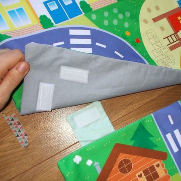 Kidifabrics Kreativset Nähset Straßenteppich Spielset mit Zubehör, (16-tlg), inkl. Nähanleitung
