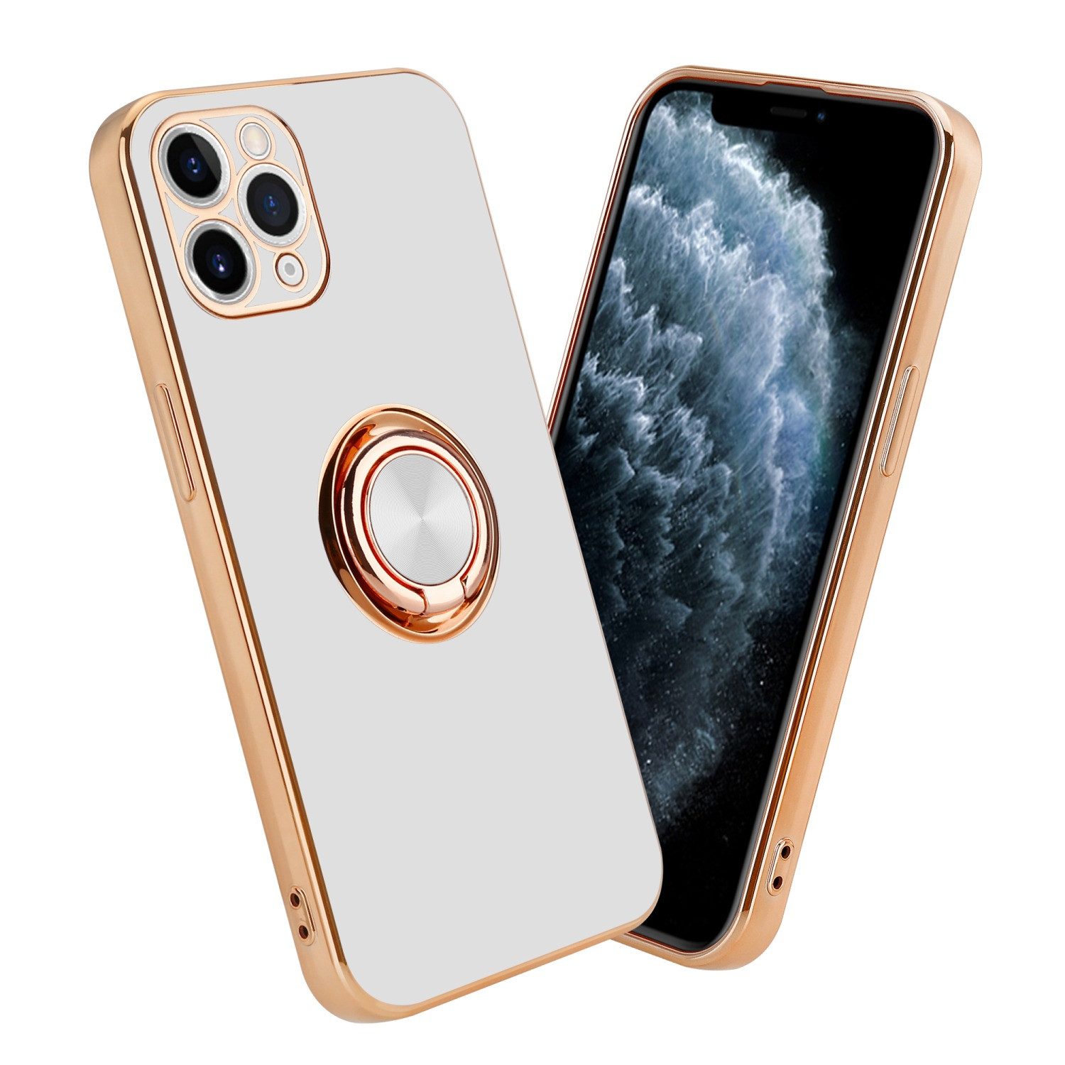 Cadorabo Handyhülle für iPhone 11 PRO MAX Hülle Apple iPhone 11 PRO MAX, Schutzhülle - TPU Silikon Hülle - mit Kameraschutz und Ring