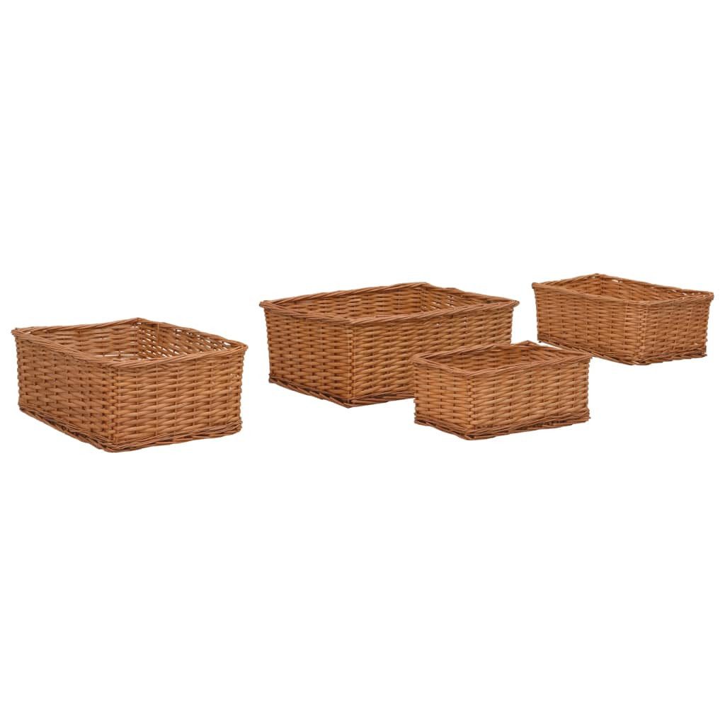 vidaXL Aufbewahrungsbox 45 x 40 x 17 cm 4-tlg Stapelkorb-Set Braun Weide