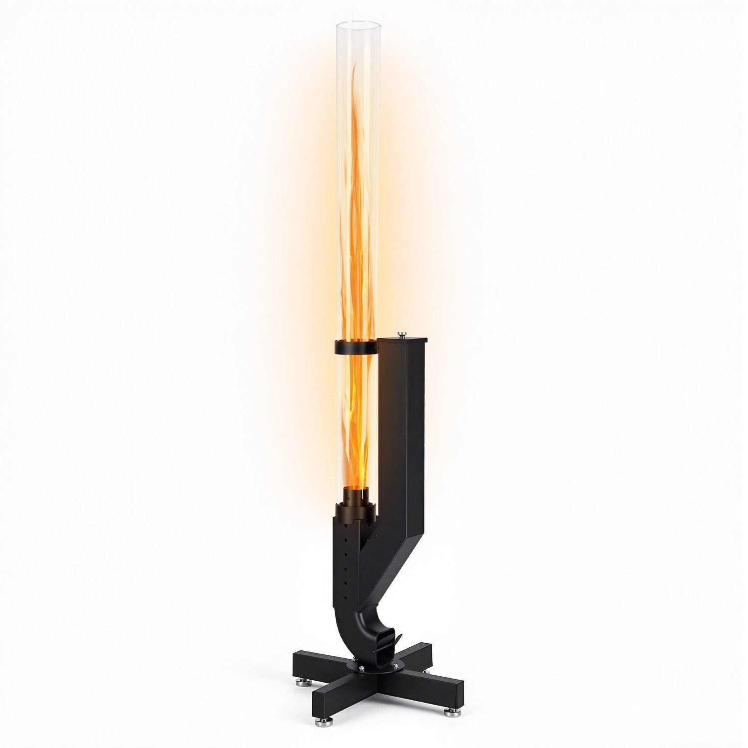 Clanmacy Feuerschale Ambiente Feuerrohr Pelletfackel Glas Gartenheizung Terrassenfeuer