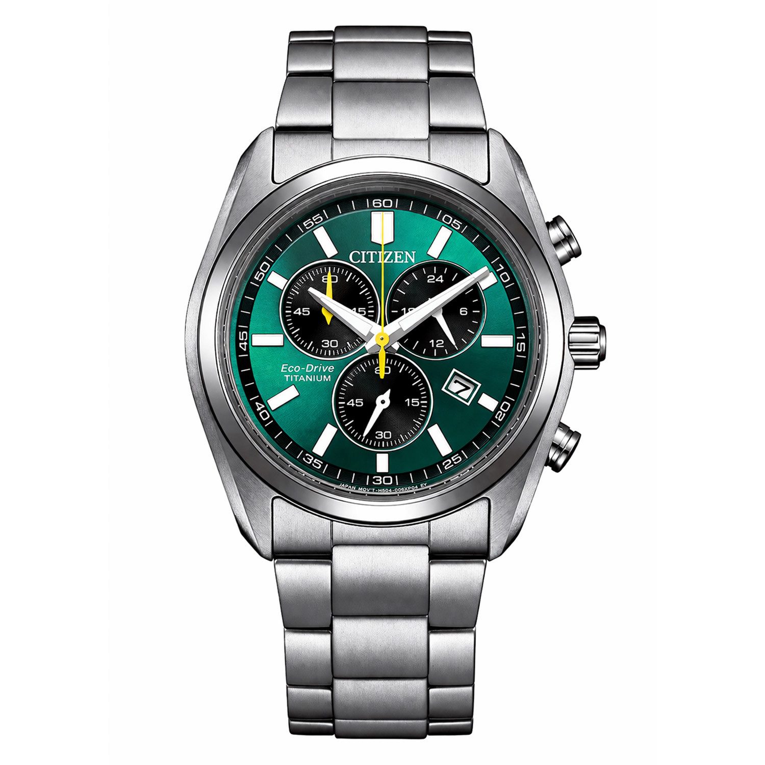 Citizen Eco-Drive Herren-Chronograph Titan/Grün