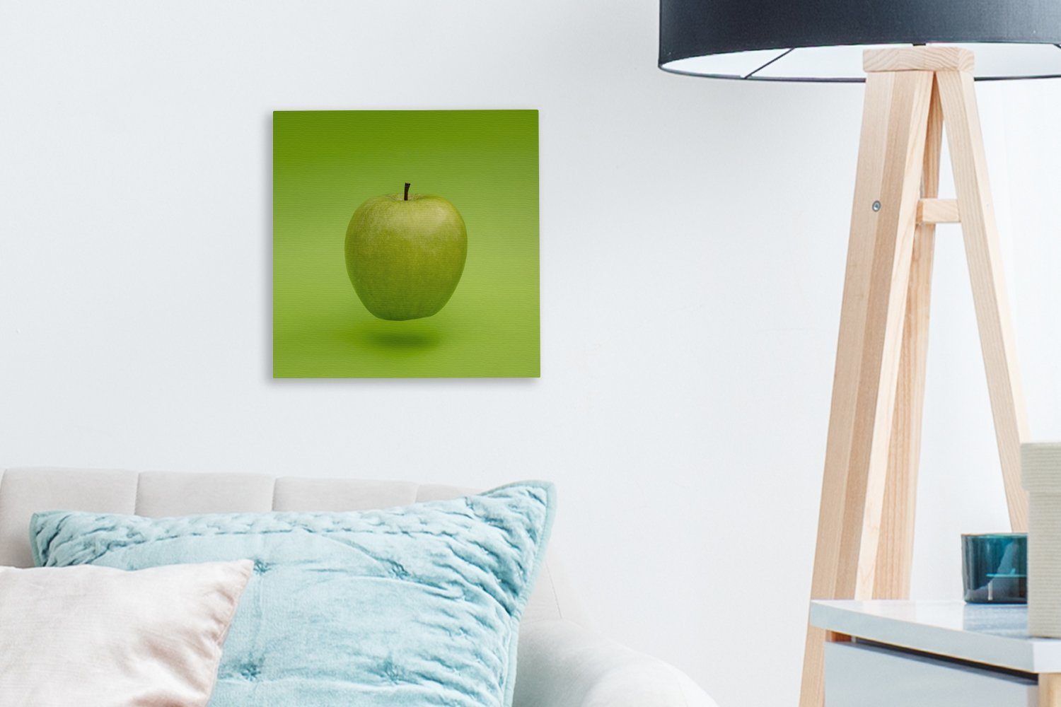 OneMillionCanvasses® Apfel St), Grün - Obst, Wohnzimmer Schlafzimmer Bilder - Leinwand Leinwandbild (1 für