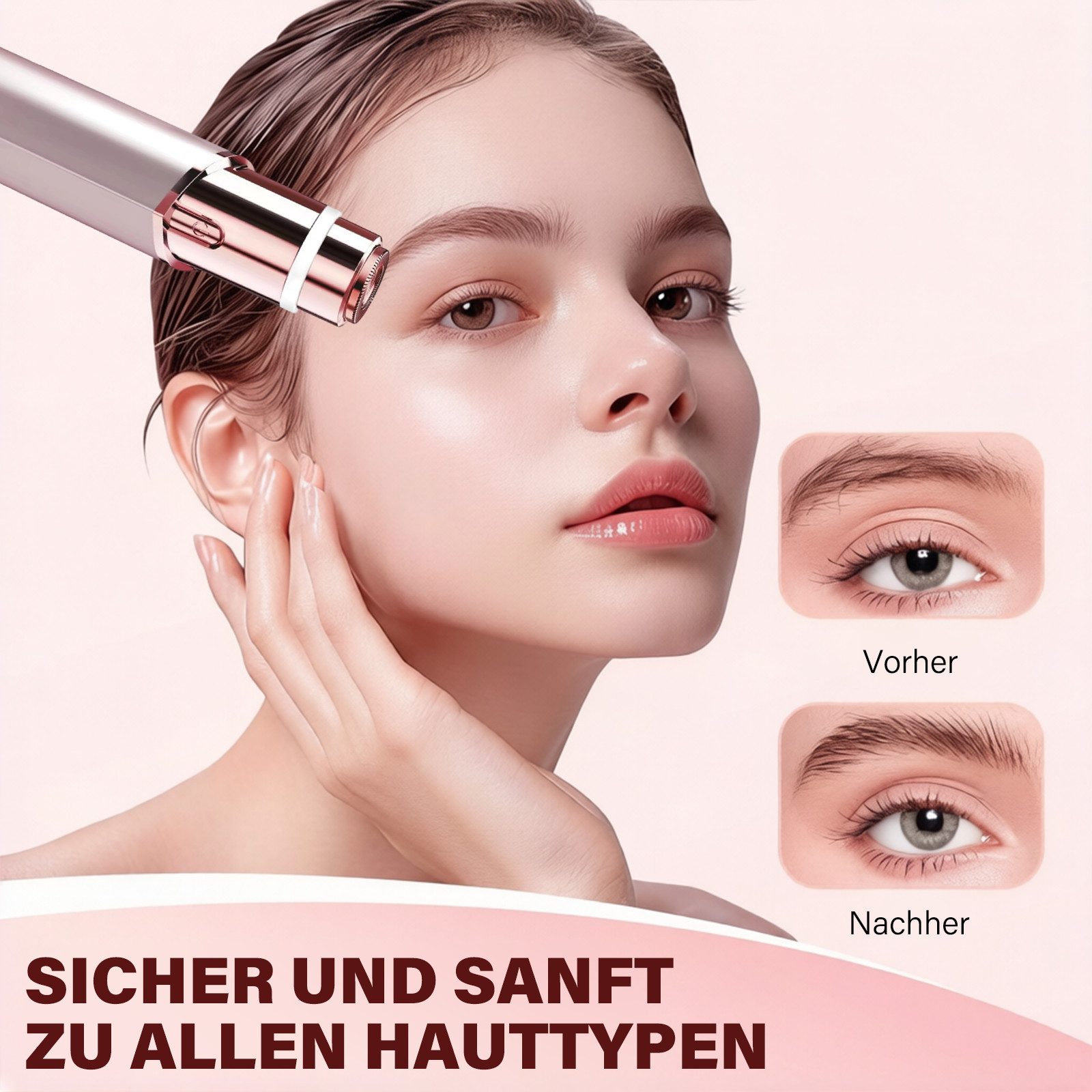 MOPUEA Elektrogesichtshaarentferner Gesichtshaarentfernung für Frauen USB schmerzfreier Haarentferner, Gesichtsepilierer Damen Wiederaufladbar, für Schnelle und Sanfte Rasur, Oberlippe, Kinn und Wangen