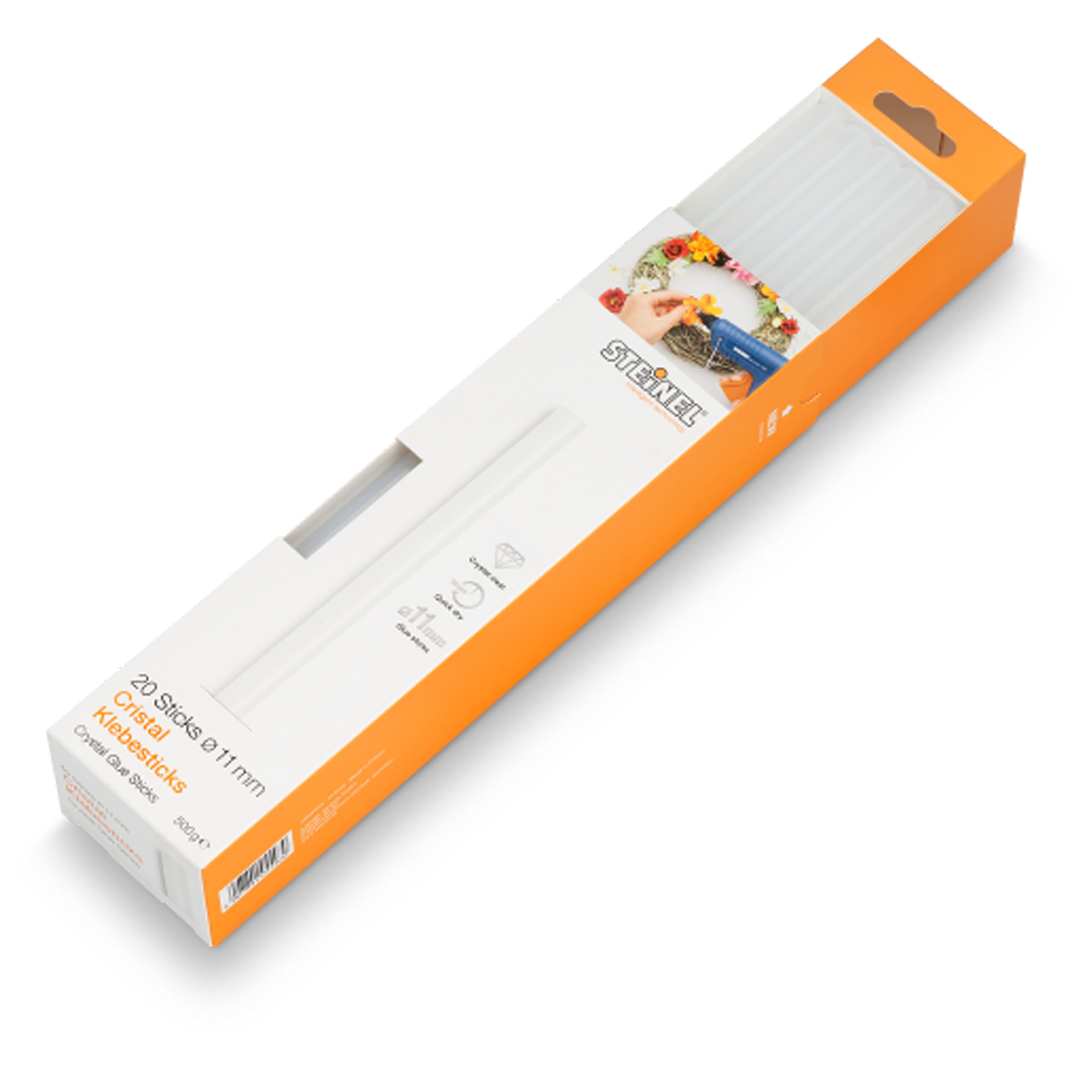 steinel Klebesticks Cristal, 11 mm, 20 Sticks, 500g, durchsichtiger Schmelzkleber